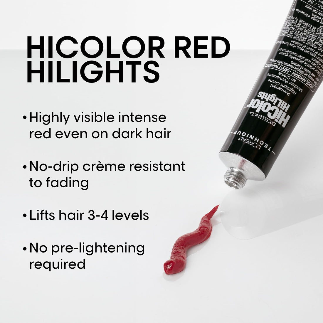 L'Oréal Technique HiColor Red HiLights Permanent Hair Color for Dark Hair | Intense Red Highlights | No Pre-Lightening Required | Rich, No-Drip Creme | Quick Processing Time | Red