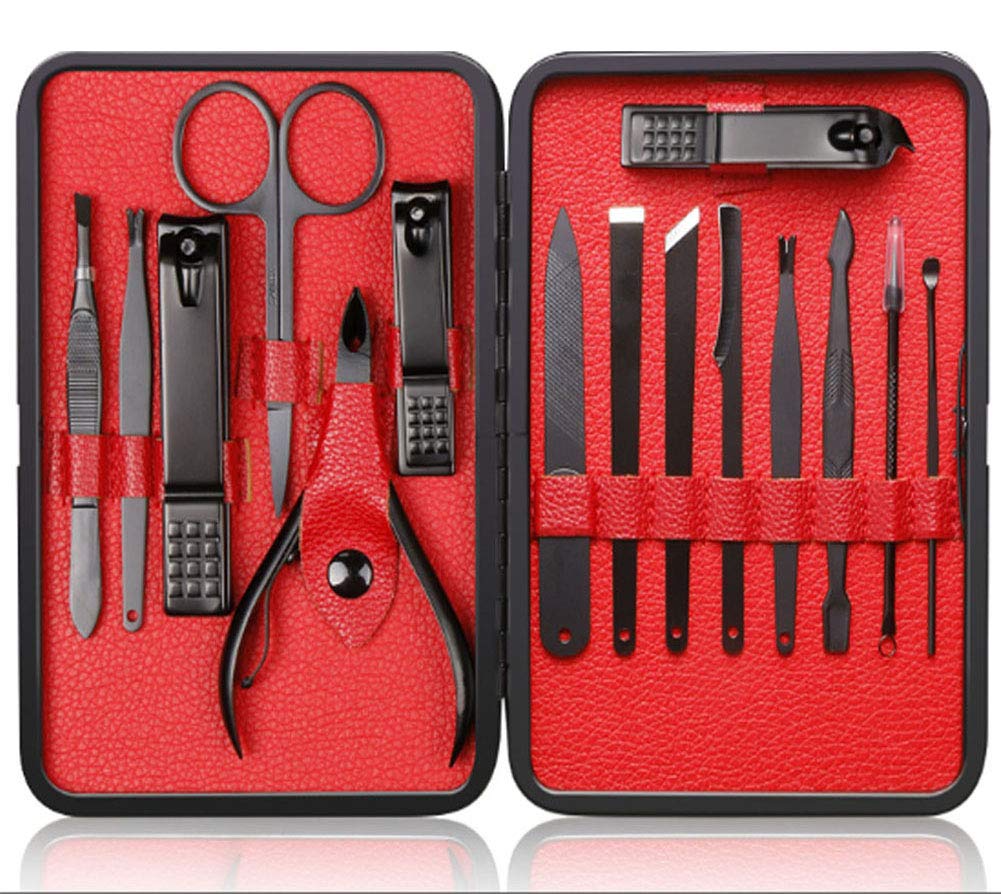 HPACK.KV Nail Clippers Sets Stainless Steel Nail Cutter Pedicure Kit Nail File Sharp Nail Scissors and Clipper Manicure Pedicure Kit Fingernails & Toenails with Portable stylish case