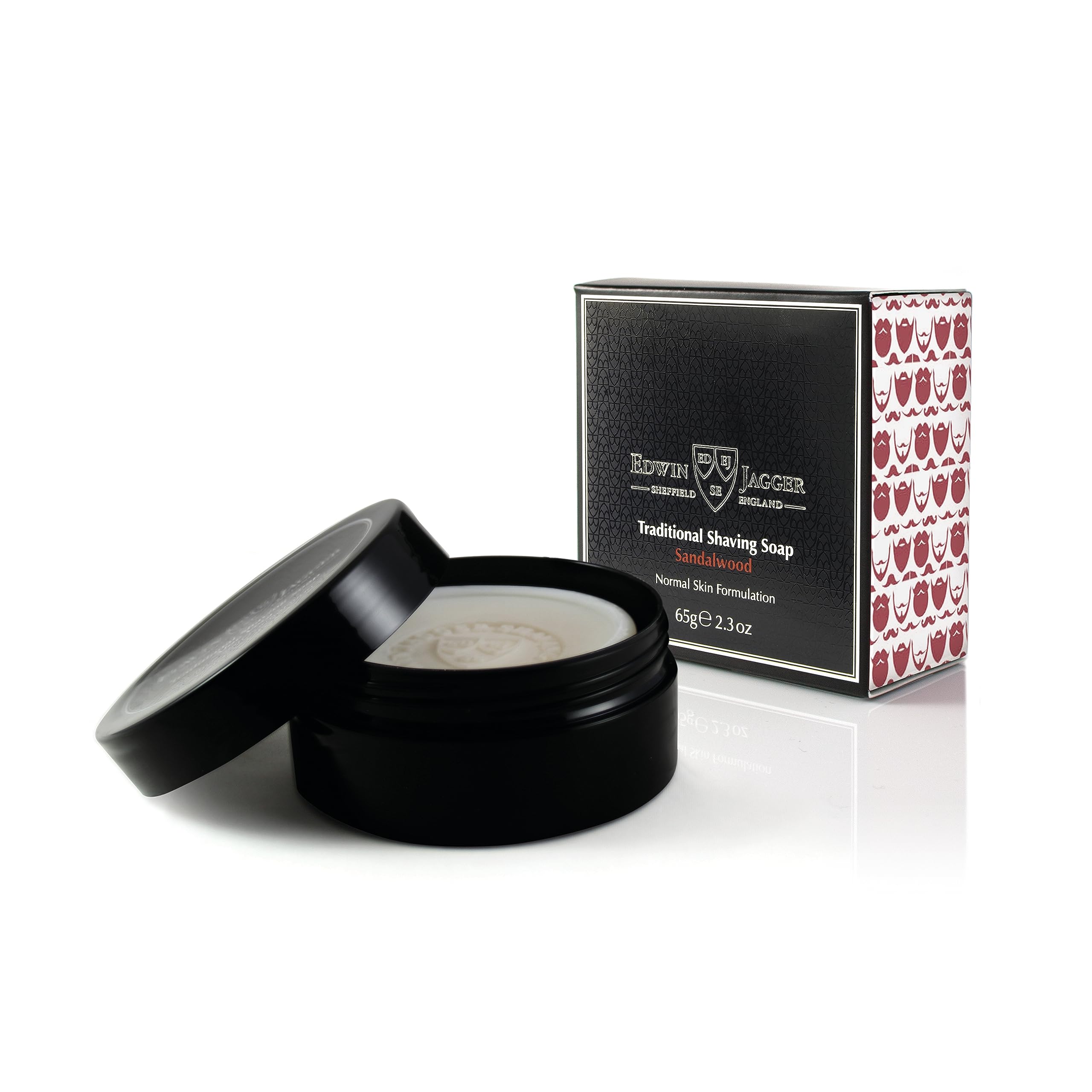 Edwin Jagger 99.9% Natural Traditional Shaving Soap In Travel Tub - Sandalwood, 2.3-Ounce