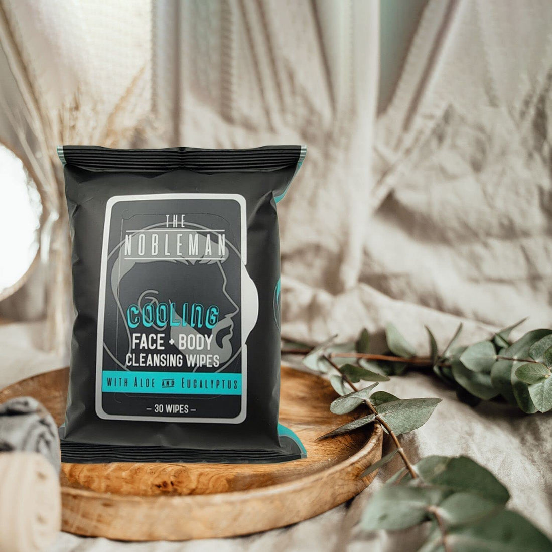 Men's Cooling Face + Body Cleansing Wipes - 30ct