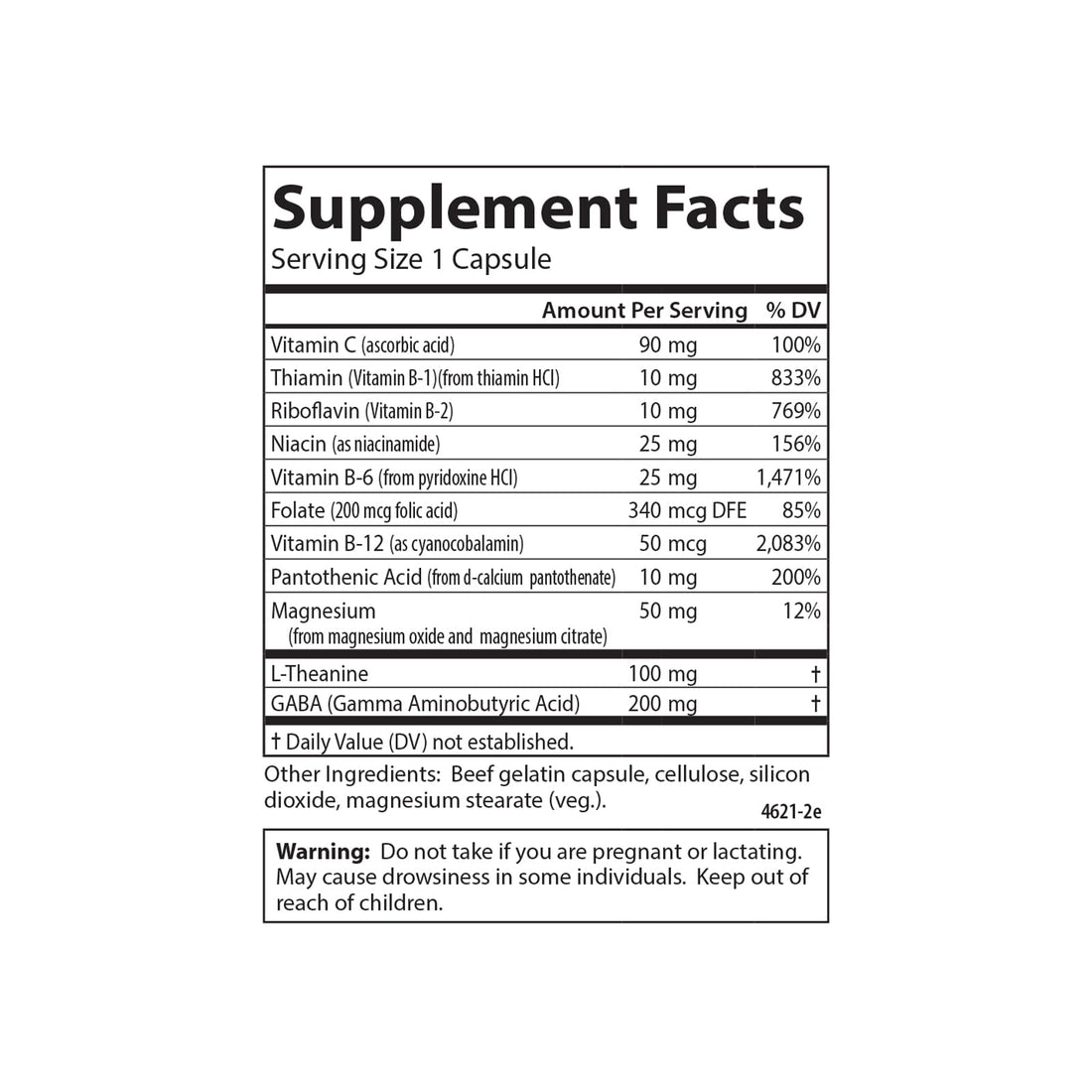 Carlson - Totally Zen, GABA, L-Theanine & B Vitamins, Healthy Mood, Promotes Calmness & Mental Clarity, 60 Capsules