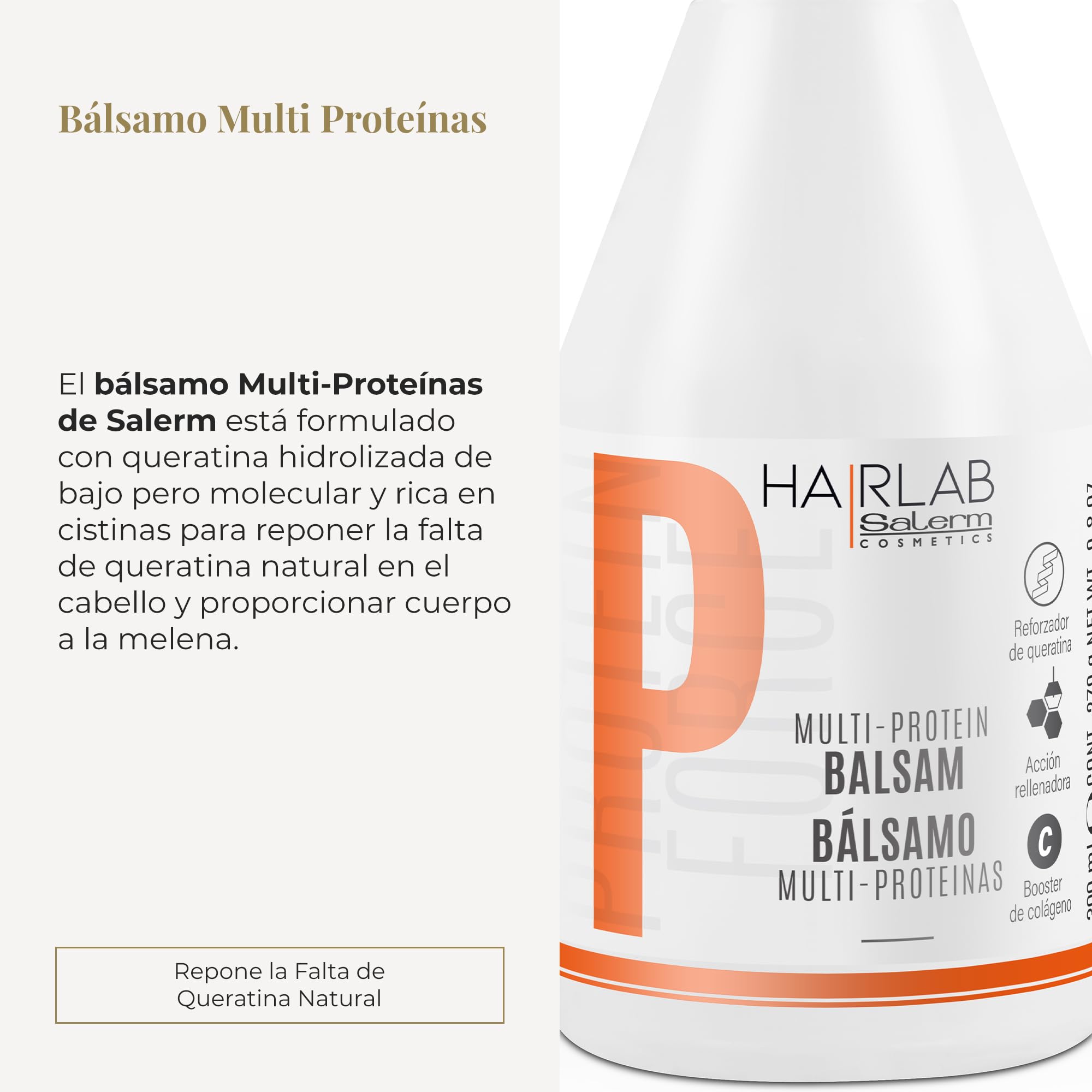 SALERM - Hair Conditioner - Multi-Proteins Hair Lab Balm - 300 ml - Helps Strengthen and Repair Hair - Adds Volume - Paraben-Free