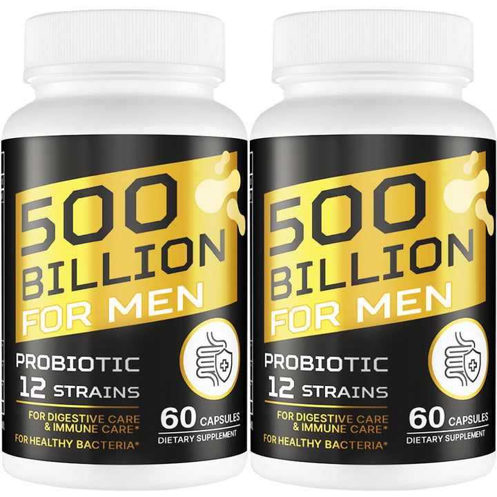 Probiotics for Men, 500 Billion CFUs & 12 Strains Mens Probiotic with Turmeric Cranberry, Goji, Gut Health for Men, for Digestive Health, Gut, Bloating & Gas, Immune, Energy Support, 60-Day Supply