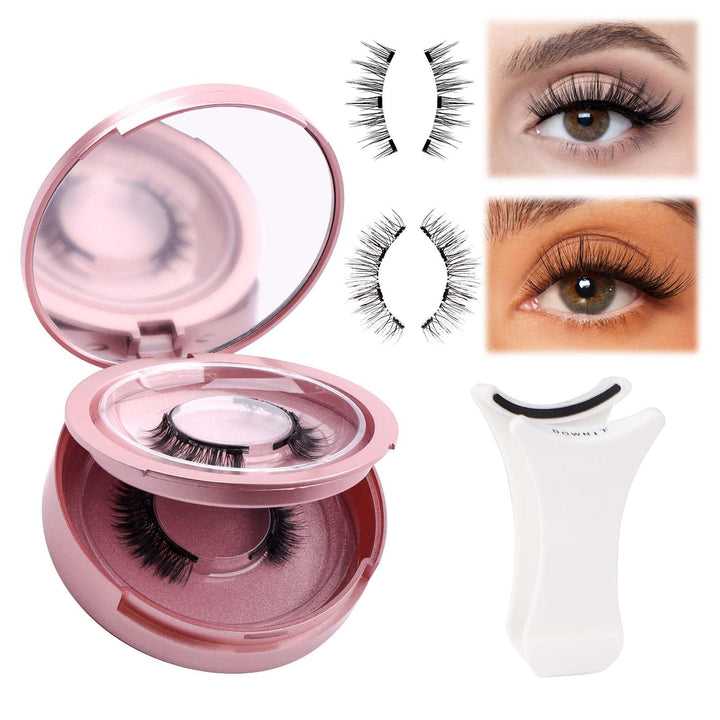 FADLASH 2 Pair Magnetic Eyelashes with Applicator Reusable Magnetic Lashes Wispy Lashes No Glue Needed False Eyelash Natural Look (A02)
