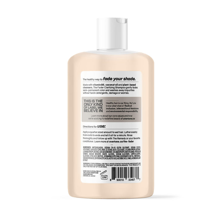 oVertone Haircare The Fader Clarifying Shampoo - pH-Balanced Deep Cleansing Shampoo for All Hair Types - Fast Color Fading Formula with Intense Hydration - Sulfate-Free, Vegan & Cruelty-Free - 8 oz