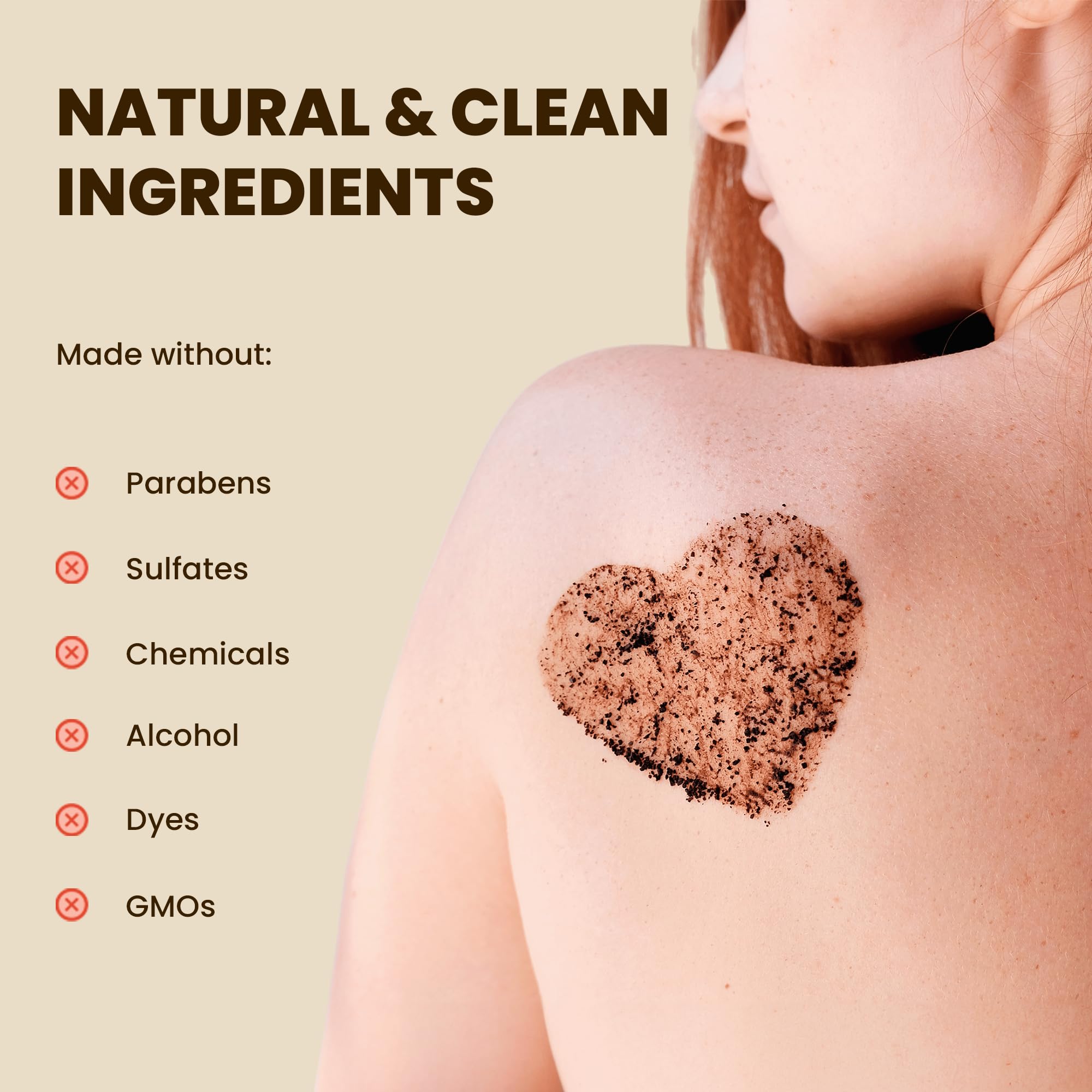 Brewblossom Organic Robusta Coffee Body Scrub 8 oz with Coconut Oil & Shea Butter - Moisturizing and Exfoliating Body, Face, Hand, Foot Scrub - Cellulite, Fight Stretch Mark, Fine Line, Wrinkle