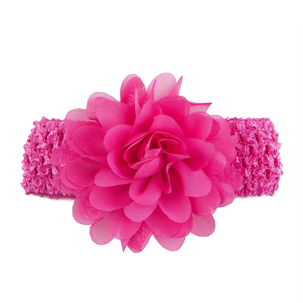 Liasun 10Pcs/pack Baby Girls Headbands – Soft Elastic Hair Bands 10 Lovely Colour Chiffon Flowers Hair-bow Hair Accessories for Baby Girls Toddlers and Kids(Chiffon Headbands)