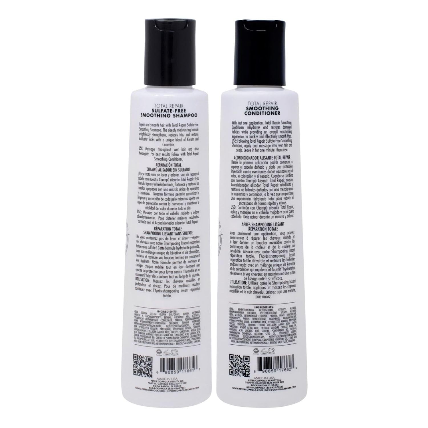 Peter Coppola Total Repair Smoothing Shampoo & Conditioner Set 12 oz.