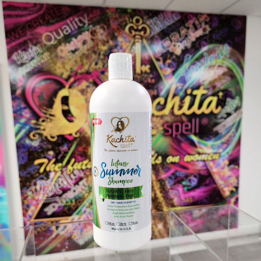 Kachita Spell New Hydrate Moisturizing Shampoo Intense Summer Sulfate and Paraben Free For Medium to Thick Dry, Color Treated Hair Made in USA 32 floz