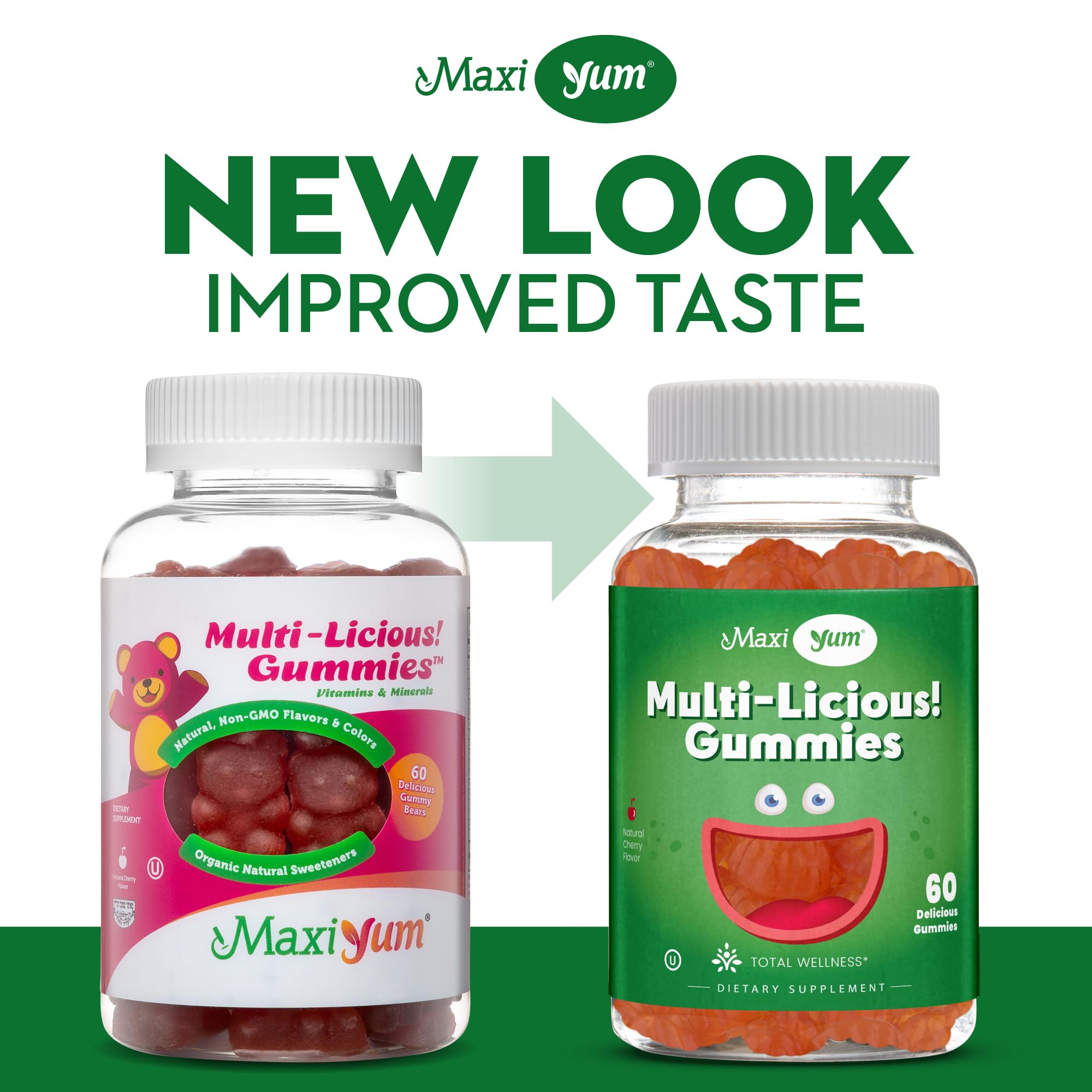 Maxi Health Multivitamin Gummies Vitamins for Adults & Kids - Cherry Flavored Gummy Multivitamins - 60 Vitamin Gummies for Women and Men - Daily Multi Vitamin Womens & Mens Multivitamins Gummies