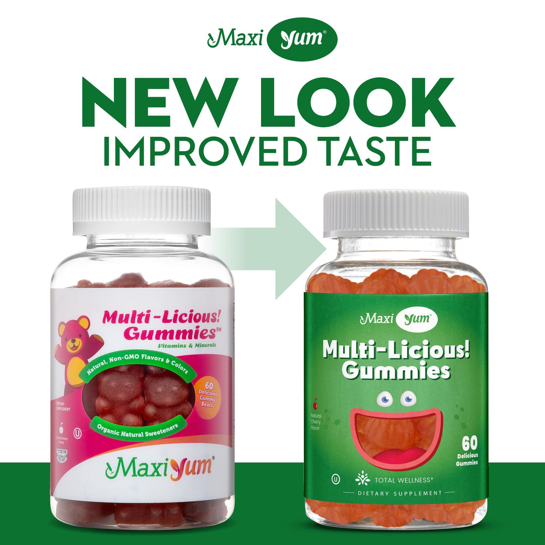 Maxi Health Multivitamin Gummies Vitamins for Adults & Kids - Cherry Flavored Gummy Multivitamins - 60 Vitamin Gummies for Women and Men - Daily Multi Vitamin Womens & Mens Multivitamins Gummies