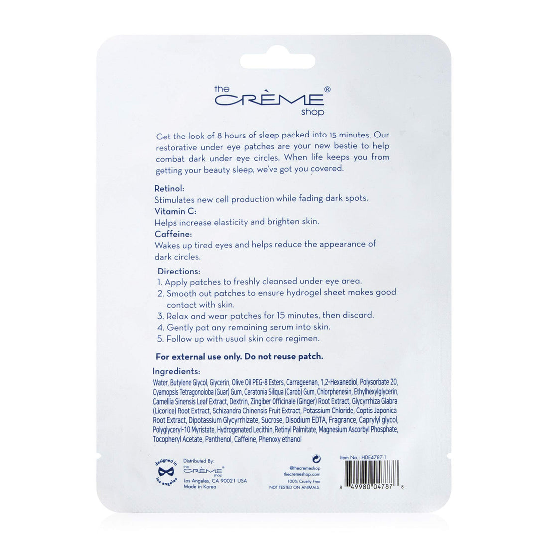 The CrÃƒ¨me Shop - Rested Hydrogel Under Eye Patches for Dark Circles - Korean Skincare (3 Pack)