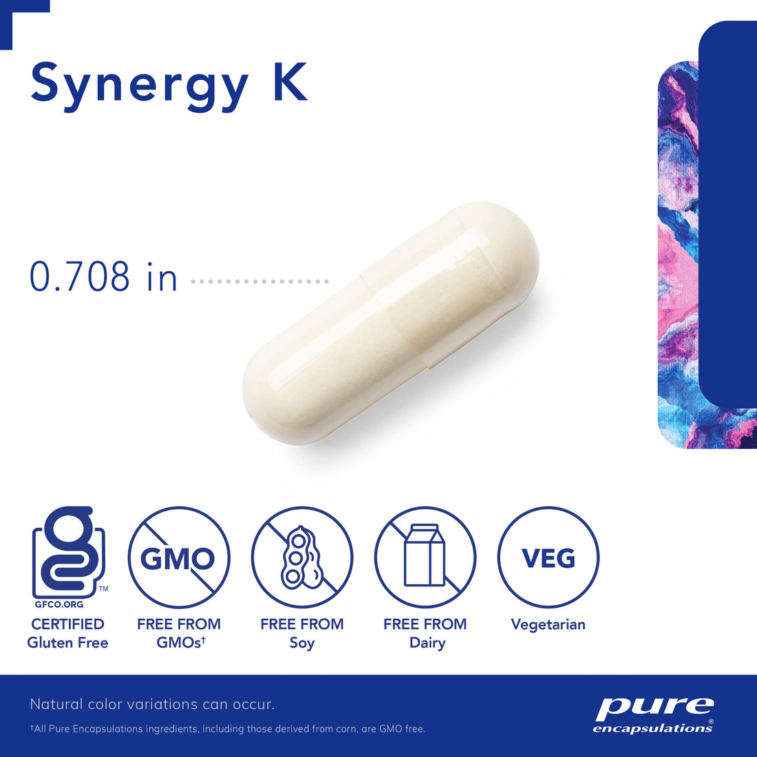 Pure Encapsulations Synergy K - with Vitamin K1, K2 & D3 - Supports Bones, Blood Vessels, Vascular Elasticity & Calcium Utilization* - Includes Cholecalciferol - Gluten Free & Non-GMO - 60 Capsules