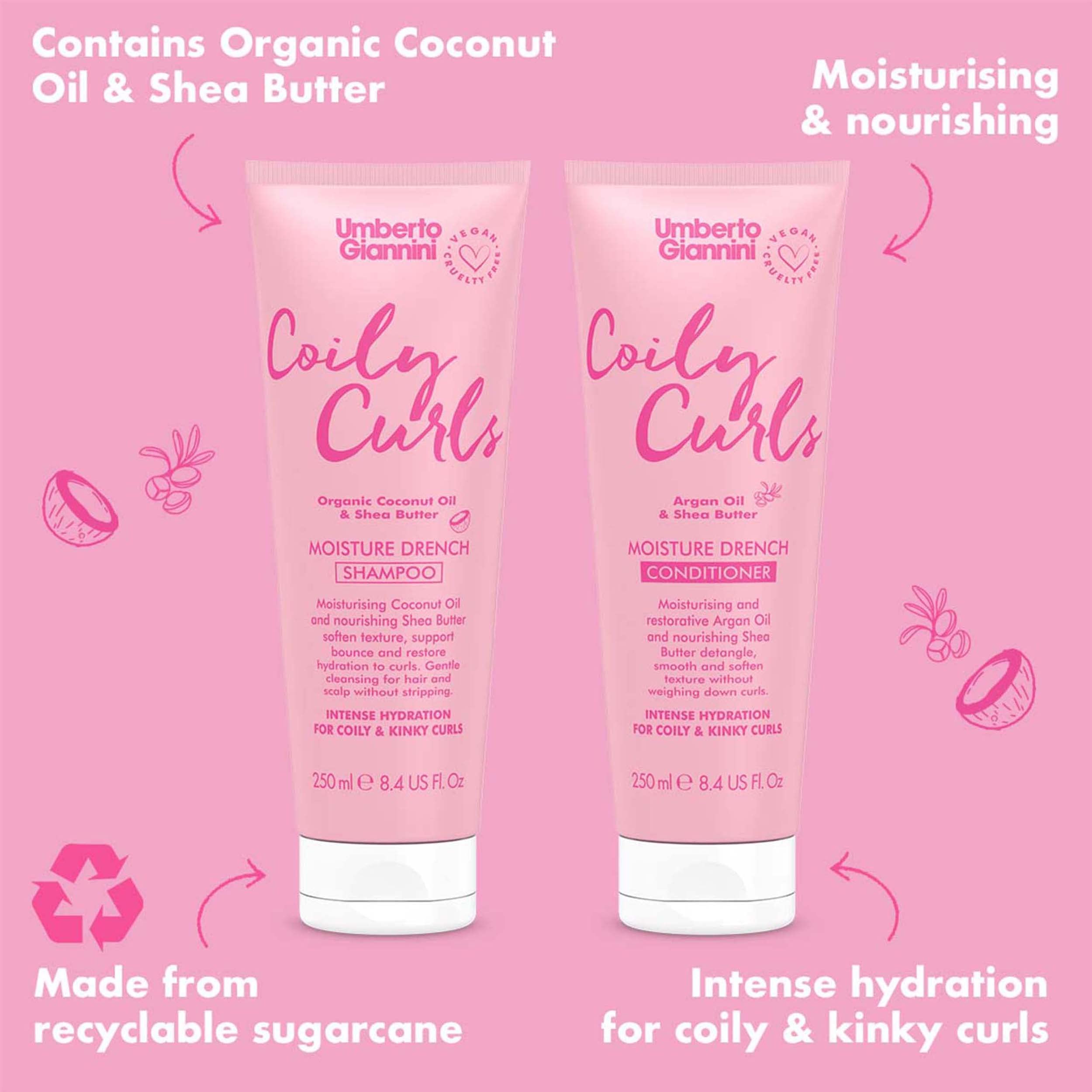 Umberto Giannini Coily Curls Conditioner, Vegan & Cruelty Free Moisturizing Conditioner for Curly Hair