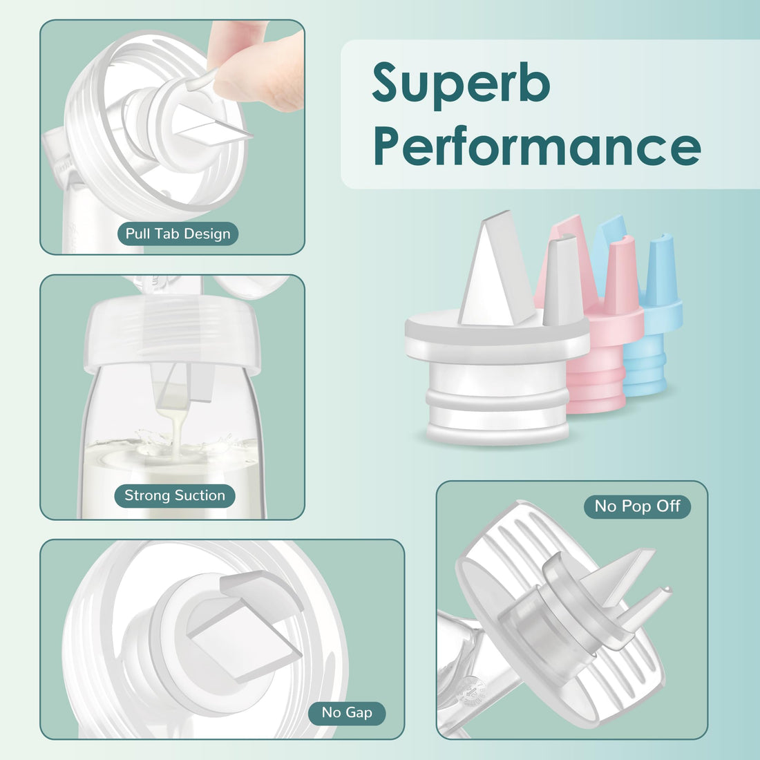 Maymom 2nd Generation Pump Valves with Pull Tab for Spectra S1, S2 and 9 Pumps and Compatible with Avent Comfort Electric Breast Pump; (4 pc)