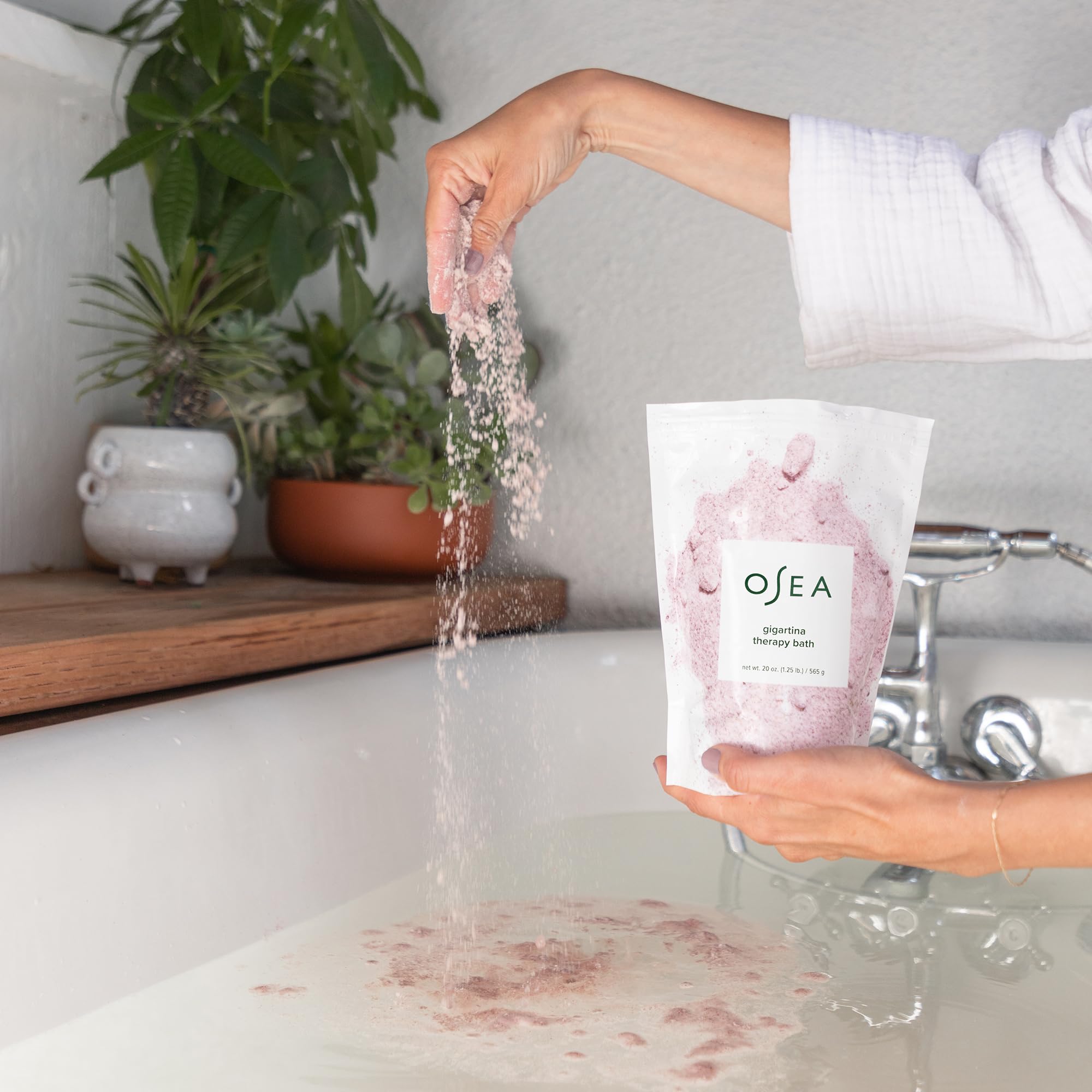 OSEA Lavendar Therapy Bath Soak 20 oz - Made with Gigartina - Luxurious Bath Salts for Women - Relaxing Bath Gifts - Moisturizing Soak for Dry Skin - Clean Beauty - Vegan Seaweed Bath Essentials