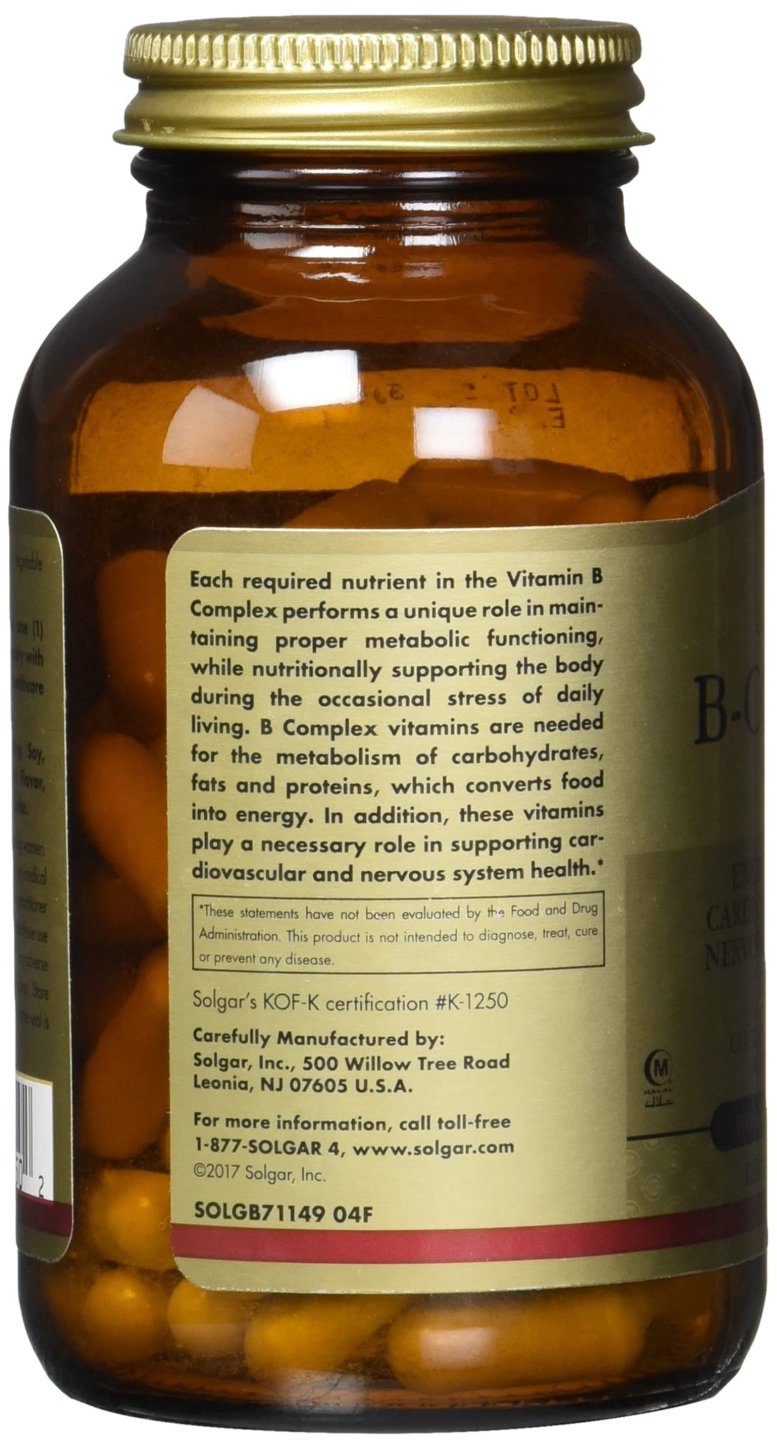 Solgar B-complex 100, 100 Vegetable Capsules - Heart Health, 100 Count (Pack of 12)