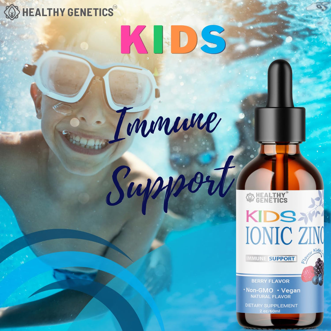 Ionic Liquid Zinc Drops for Kids | 30 Day Supply | Zinc Sulfate | Immunity, Mood, Brain Thyroid | 2 Oz