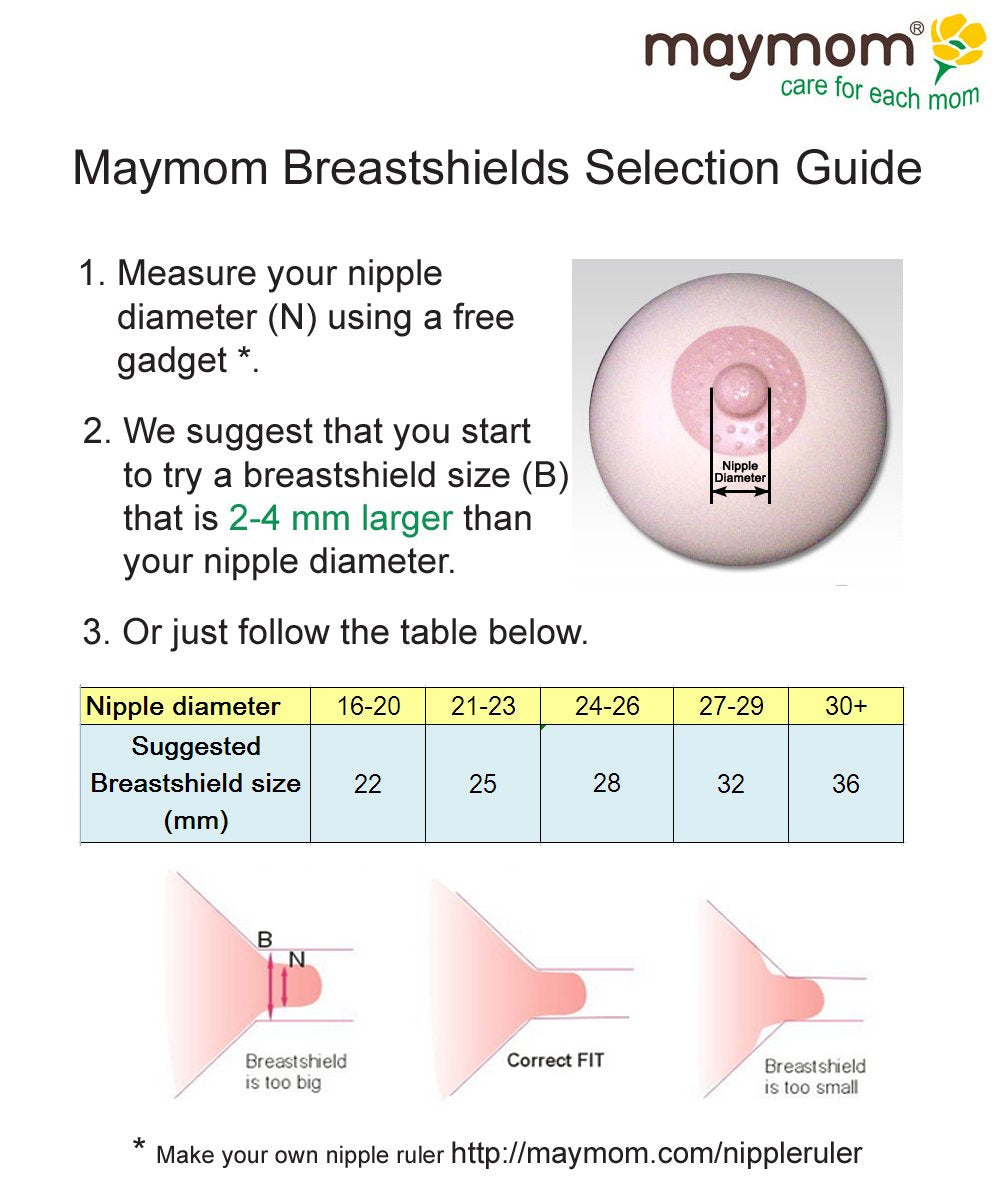 Maymom Non-Insert, One-Piece Small Flange Kit Compatible with Ameda Purely Yours, Ultra Breastpump (Flange 22 mm), with Duckbill; Not Original Ameda Flange or Duckbill