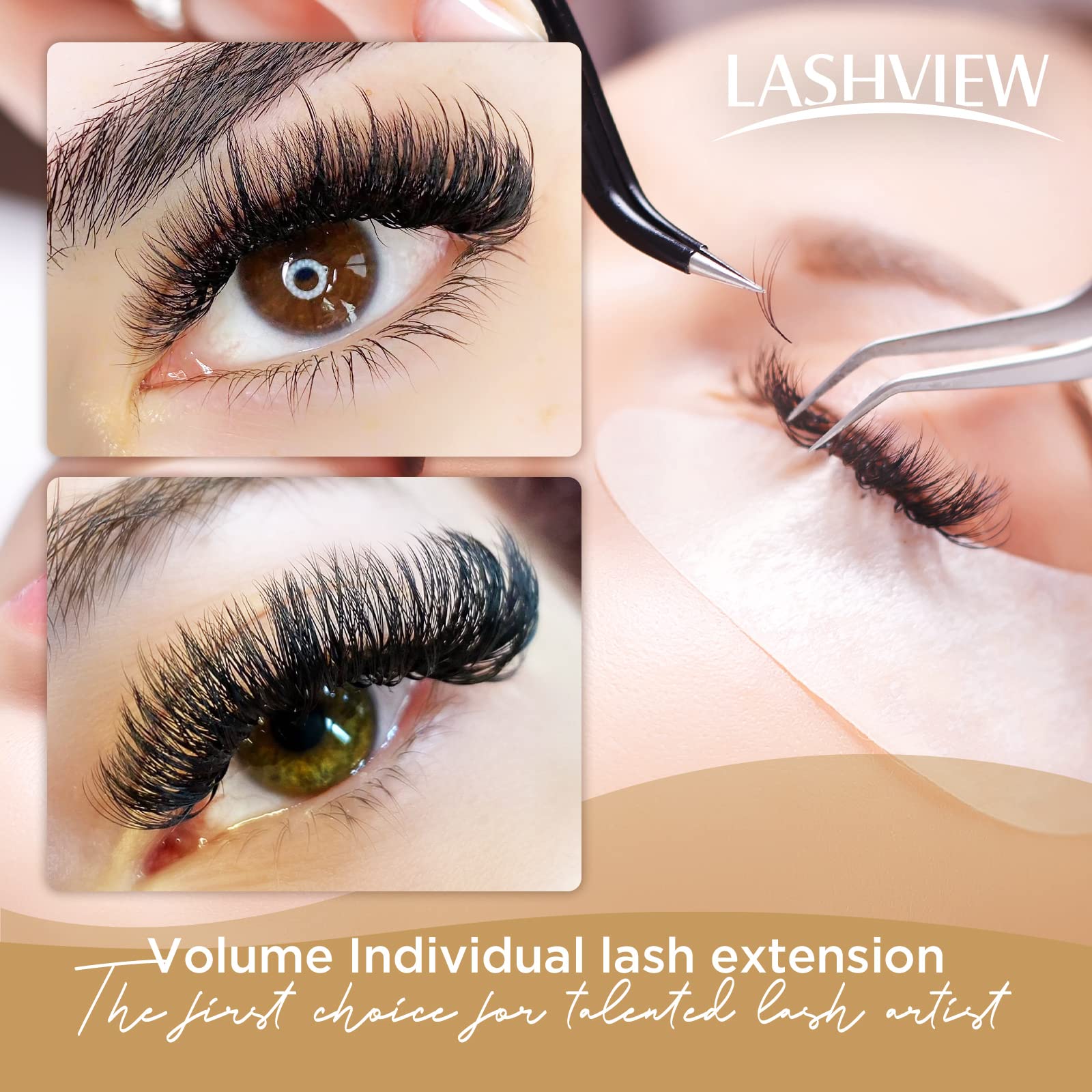 LASHVIEW 0.07 Thickness D Curl Mixed Tray Volume Mink Eyelash Extensions Silk Individual Lash Extensions Semi-permanent Pure Korean Silk lashes Soft Application for Professional Salon Use