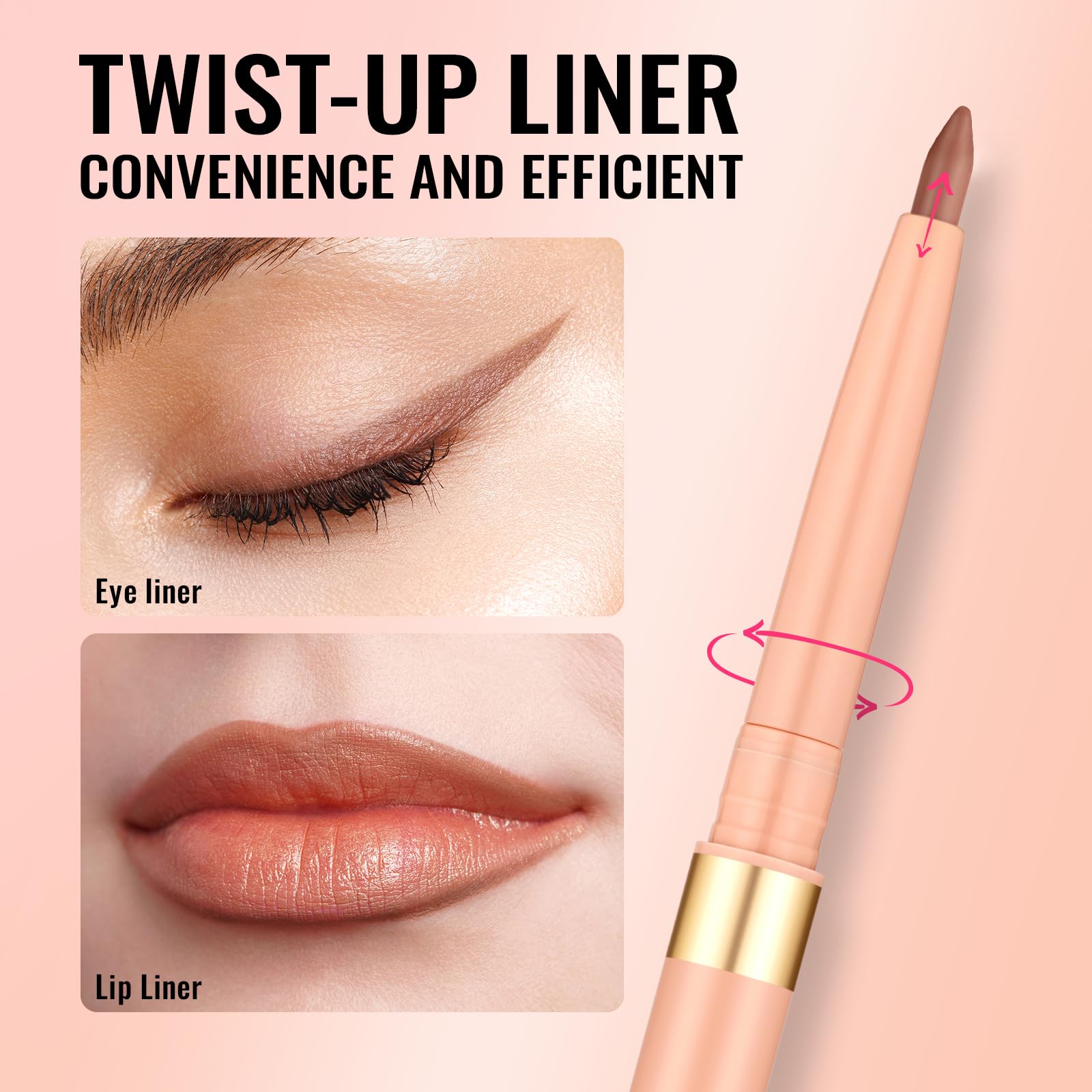 Oulac Waterproof Lipliner Pencil - Smooth and Creamy, Retractable Lip Makeup for Precision Application, Vegan & Cruelty-Free, LL02 Tempting Taupe