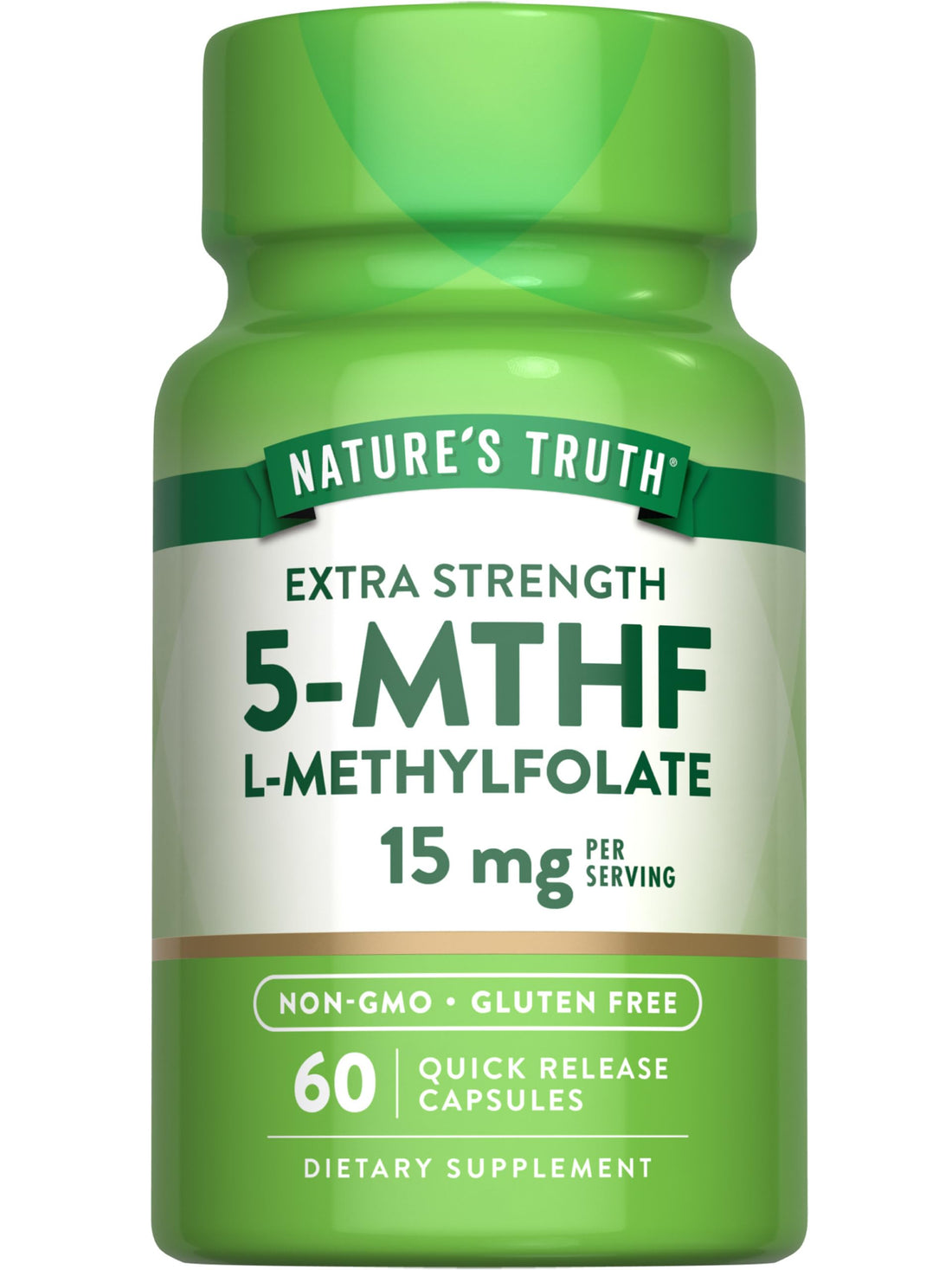 Nature's Truth L Methylfolate 15mg | 60 Capsules | Non-GMO & Gluten Free Supplement | Extra Strength