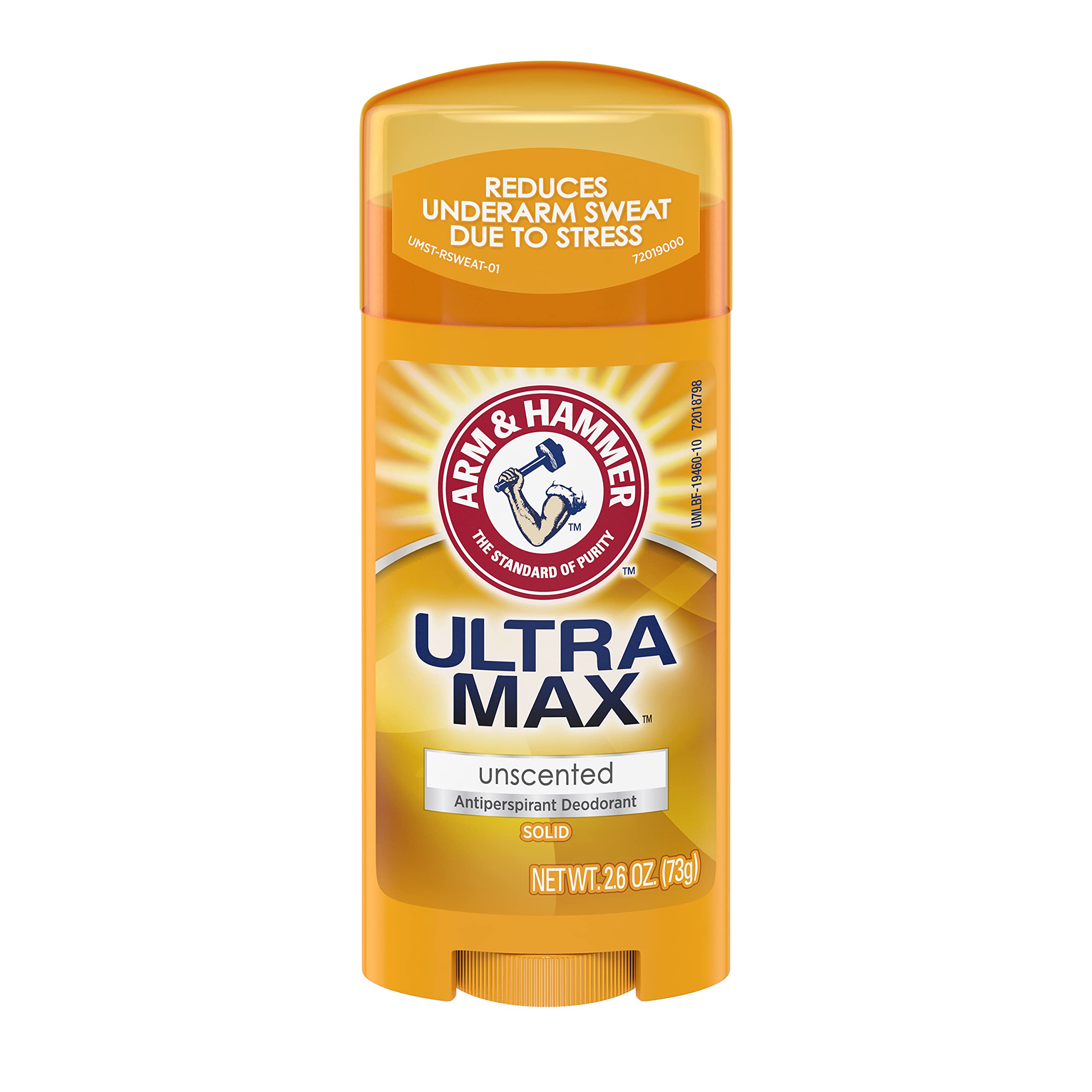 Arm & Hammer Ultramax Invisible Solid Wide Stick Unscented Antiperspirant & Deodorant, 2.6 oz (Pack of 6)