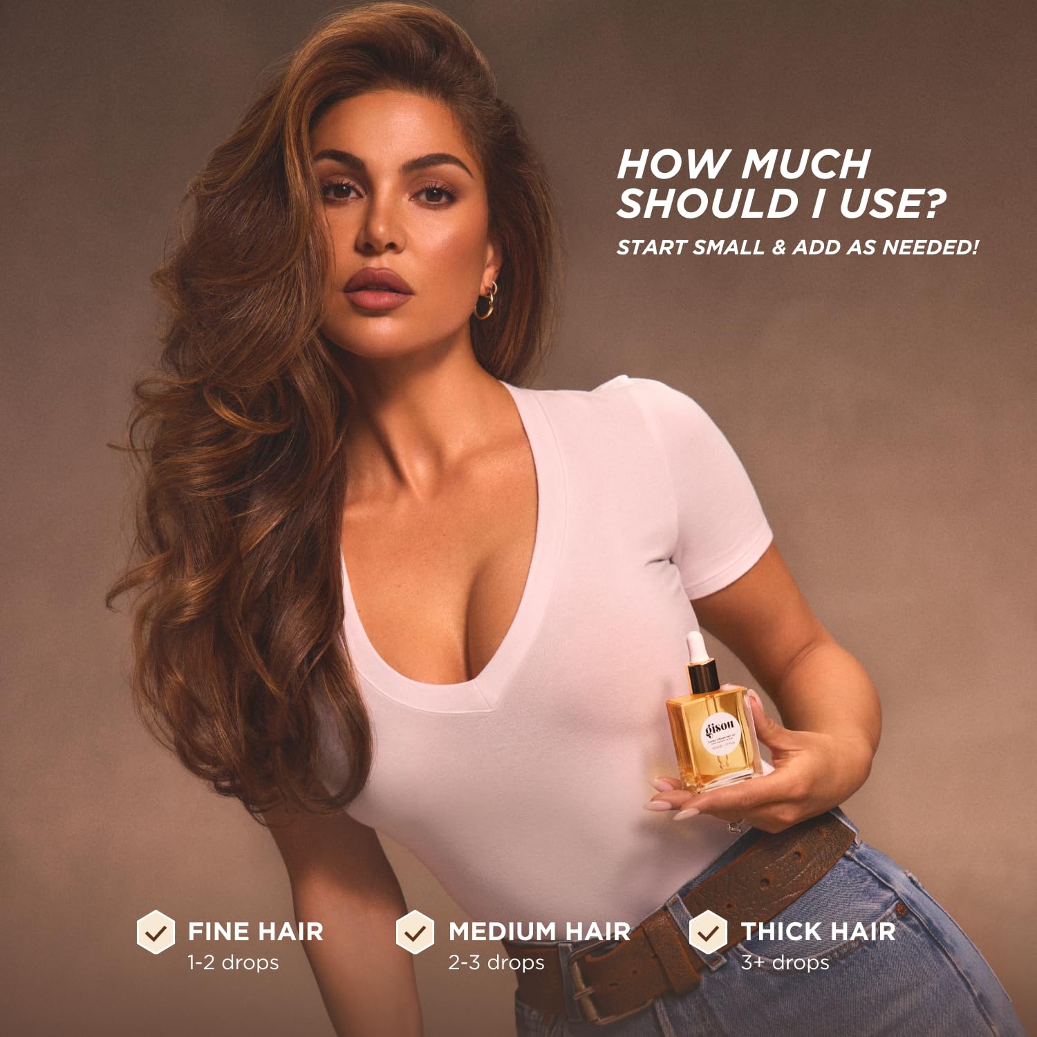 Gisou Honey Infused Hair Oil Mini - Hydrating & Frizz Control Treatment with Mirsalehi Honey, Adds Shine & Heat Protectant for All Hair Types, 0.7 Fl Oz