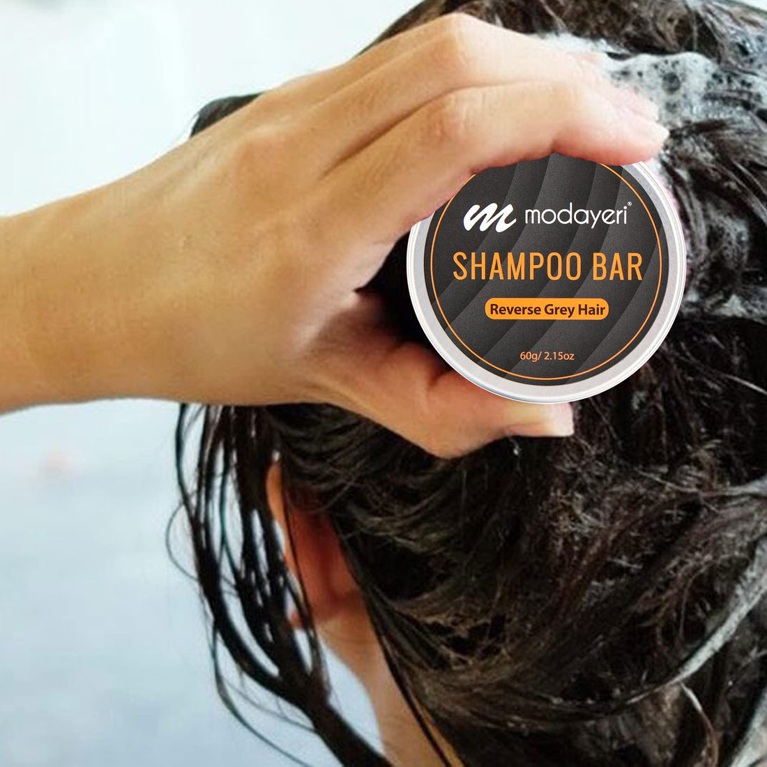 Reverse Grey Hair Shampoo Bar - Moisturizer, Extra Strength Refreshing Scalp , Gray Hair Coverage, Darkening, Natural Solid Shampoo, for Women and Men, Restore Shiny Hair, Paraben Free, 2.15 Oz