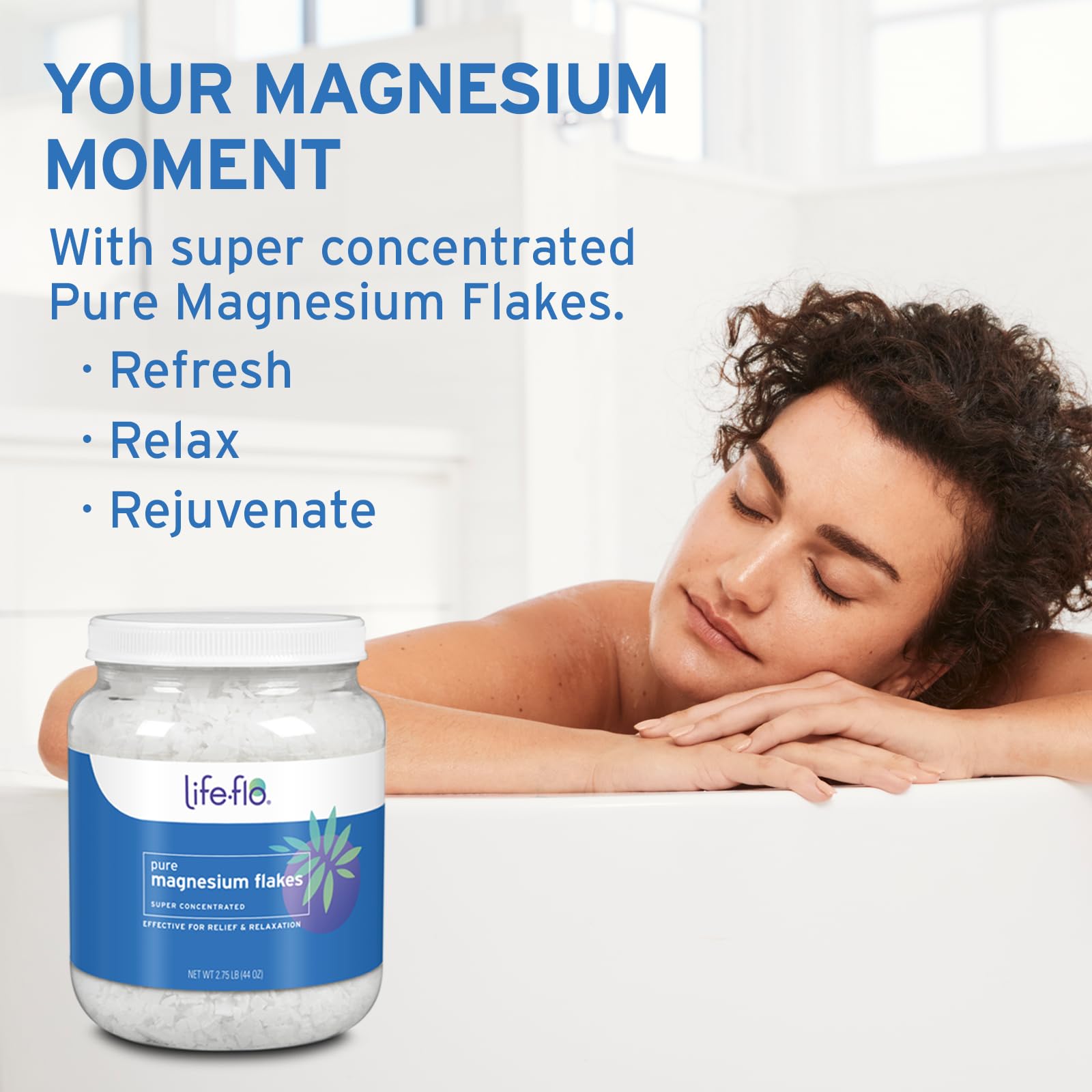 Life-flo Pure Magnesium Flakes, 44 Ounce.