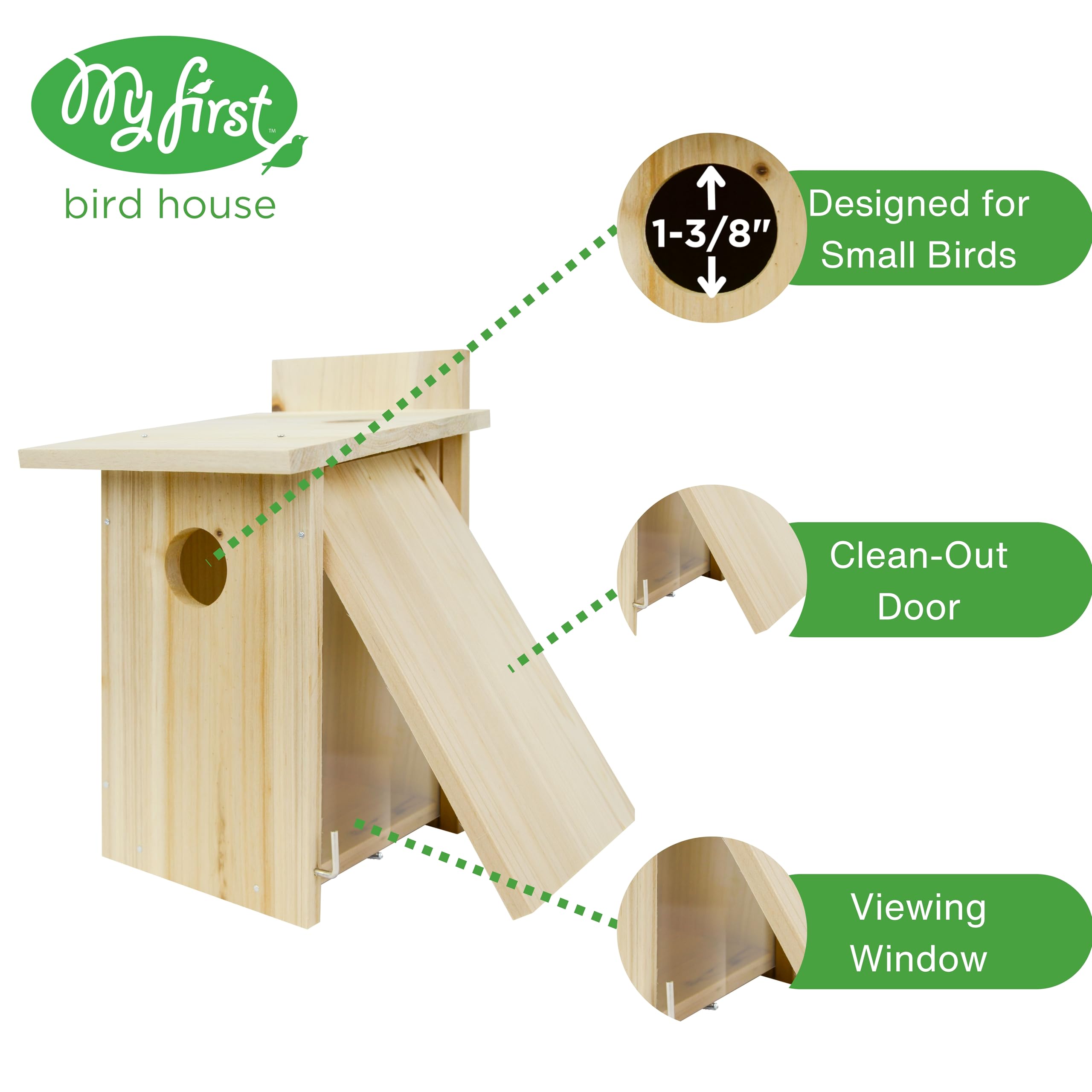Nature's Way Bird Products DIY First Viewing Window Garden-Bird-House, Wood