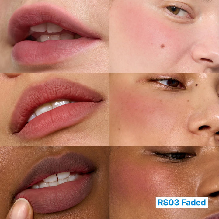 fwee Blurry Pudding Pot | Airbrushed Blush & Lip, Buildable Pigment, Long-lasting, Lightweight, Easy to Blend, Natural Soft Matte Finish - Faded (Dusty Rose) | 0.17 oz