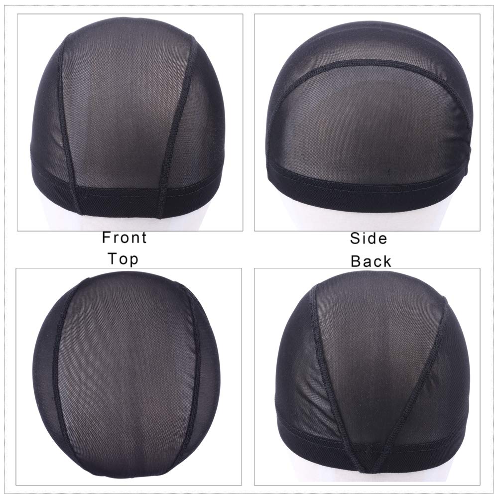 5 Pcs/lot Wig Caps Black Mesh Caps Stretchable Hairnets Mesh Dome Cap for Wigs Wide Elastic Band Wig Caps for Wig Making (Mesh Cap L)