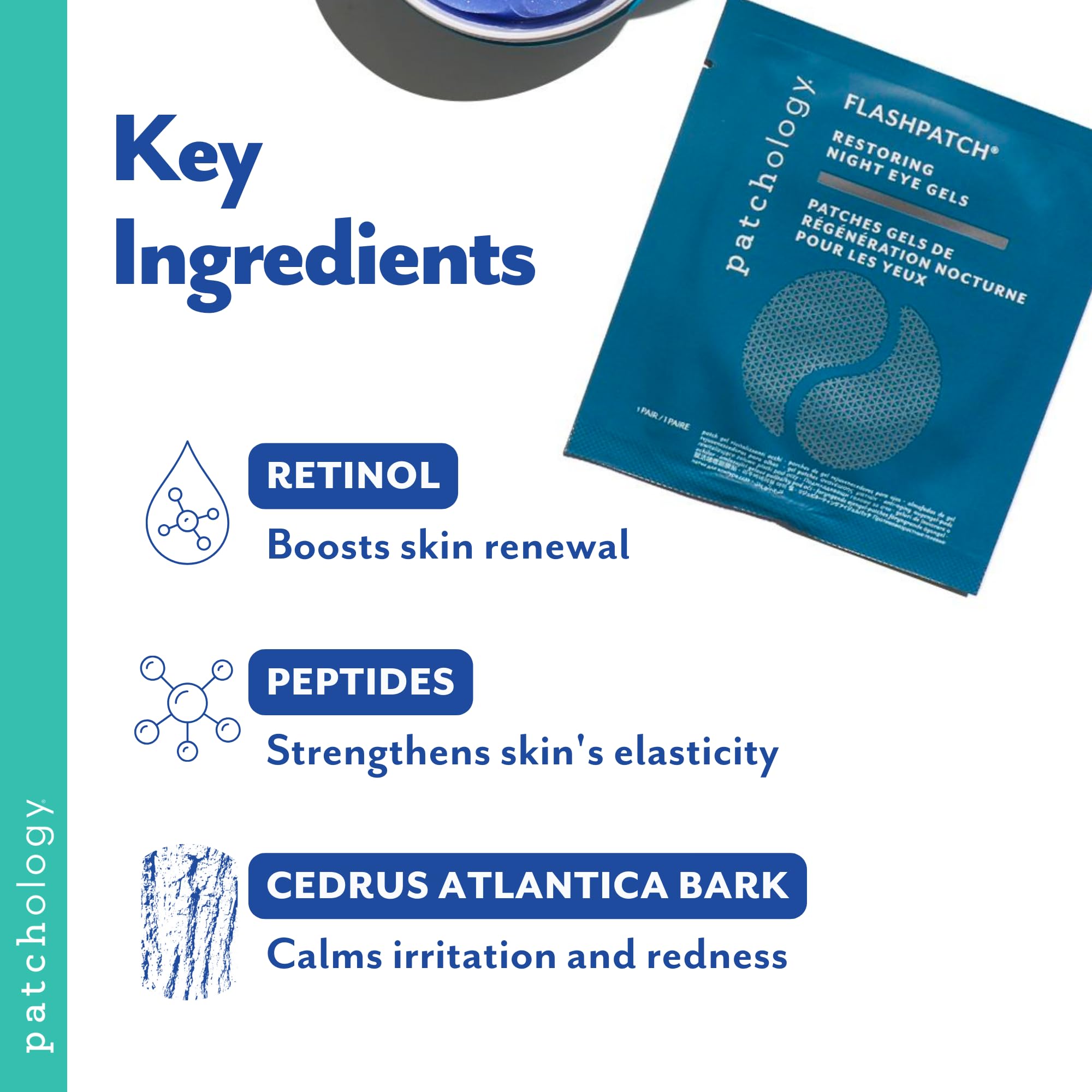 Patchology 5 Piece Flashpatch Restoring Night Eye Gel, 3.2 oz.