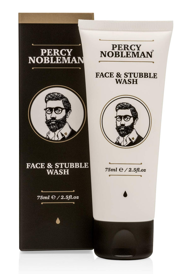 Face and Stubble Wash by Percy Nobleman 75 ml / 2.5fl.oz. An Invigorating and hydrating Face Wash For Men. Cleanse and Soften Your Face and Skin with Our Awakening 98% Naturally Derived Face Wash