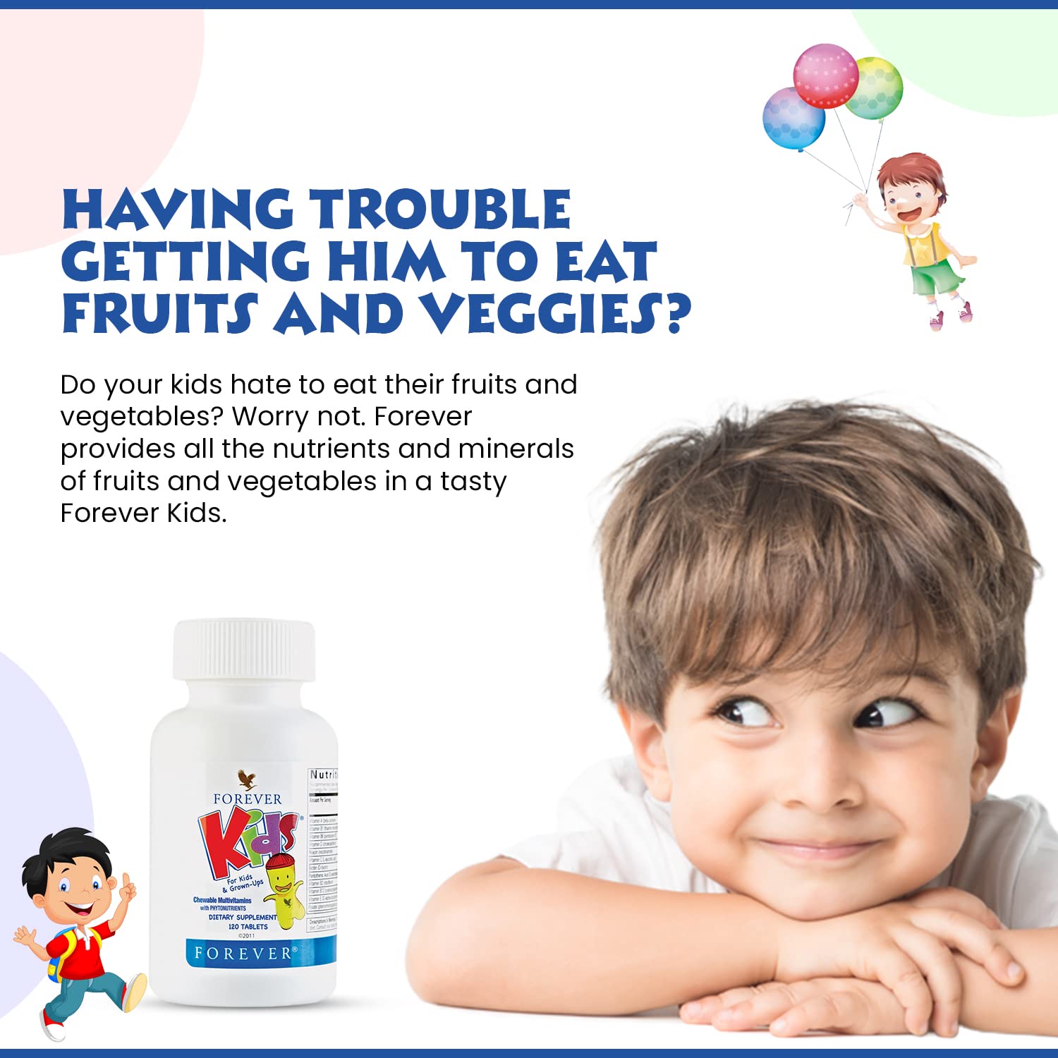 Forever Living - Kids Chewable Multivitamin - Grape Flavor for Healthy Growth and Development - No Artificial Flavors - 120 Tablets (Pack of 2)