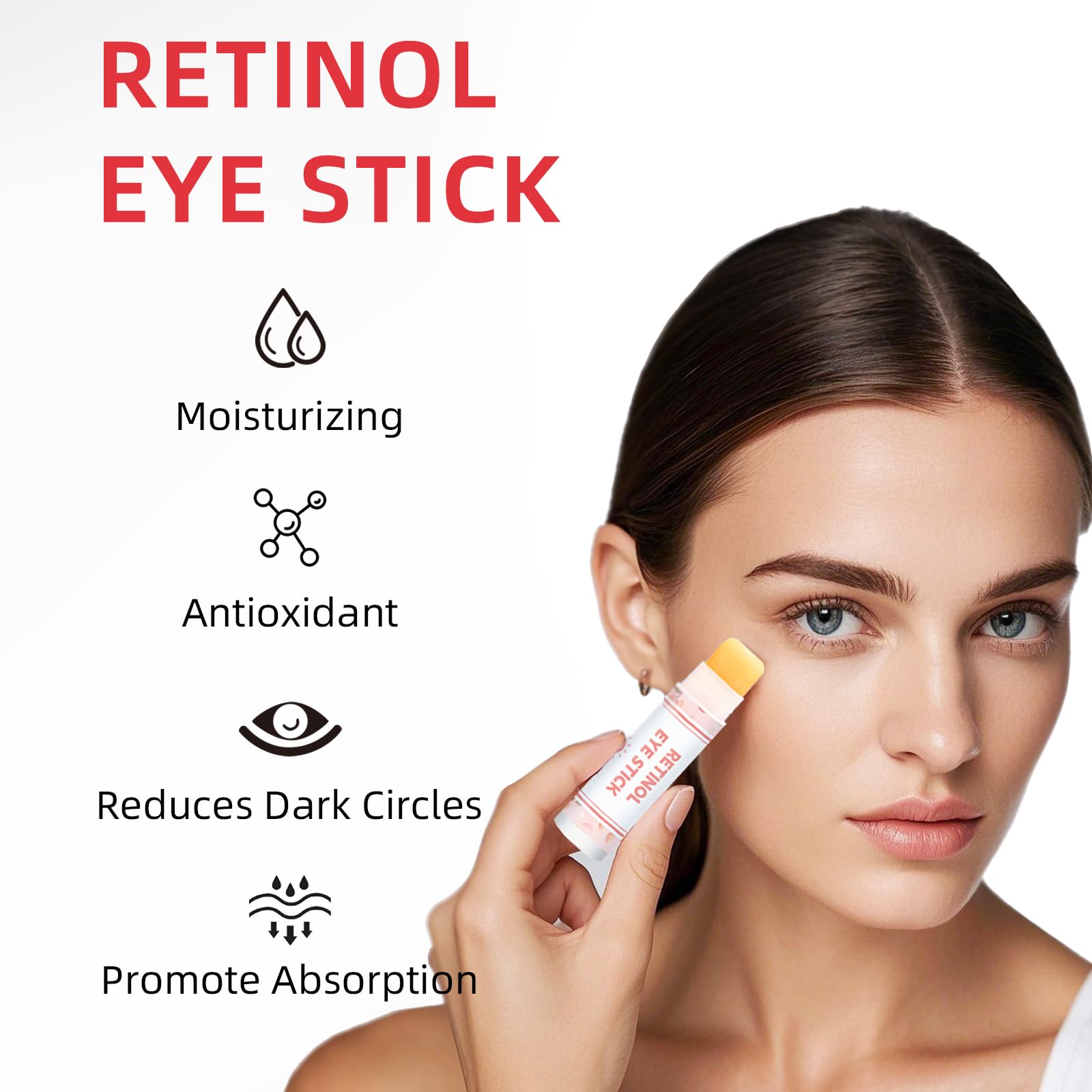 Radiia Retinol Eye Stick Balm for Dark Circles & Wrinkles: Hydrating Anti-Aging Treatment with Hyaluronic Acid, 12 Plant Scents, Visible Results in 4 Weeks, 24PCS Luxury Gift Set