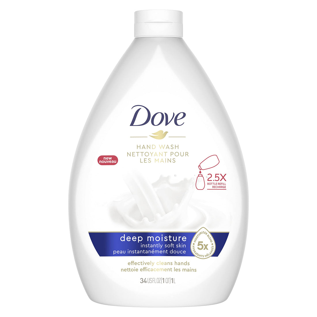 Dove Hand Wash For Clean & Softer Hands Deep Moisture Cleanser That Washes Away Dirt and Germs 34 oz 3 Count