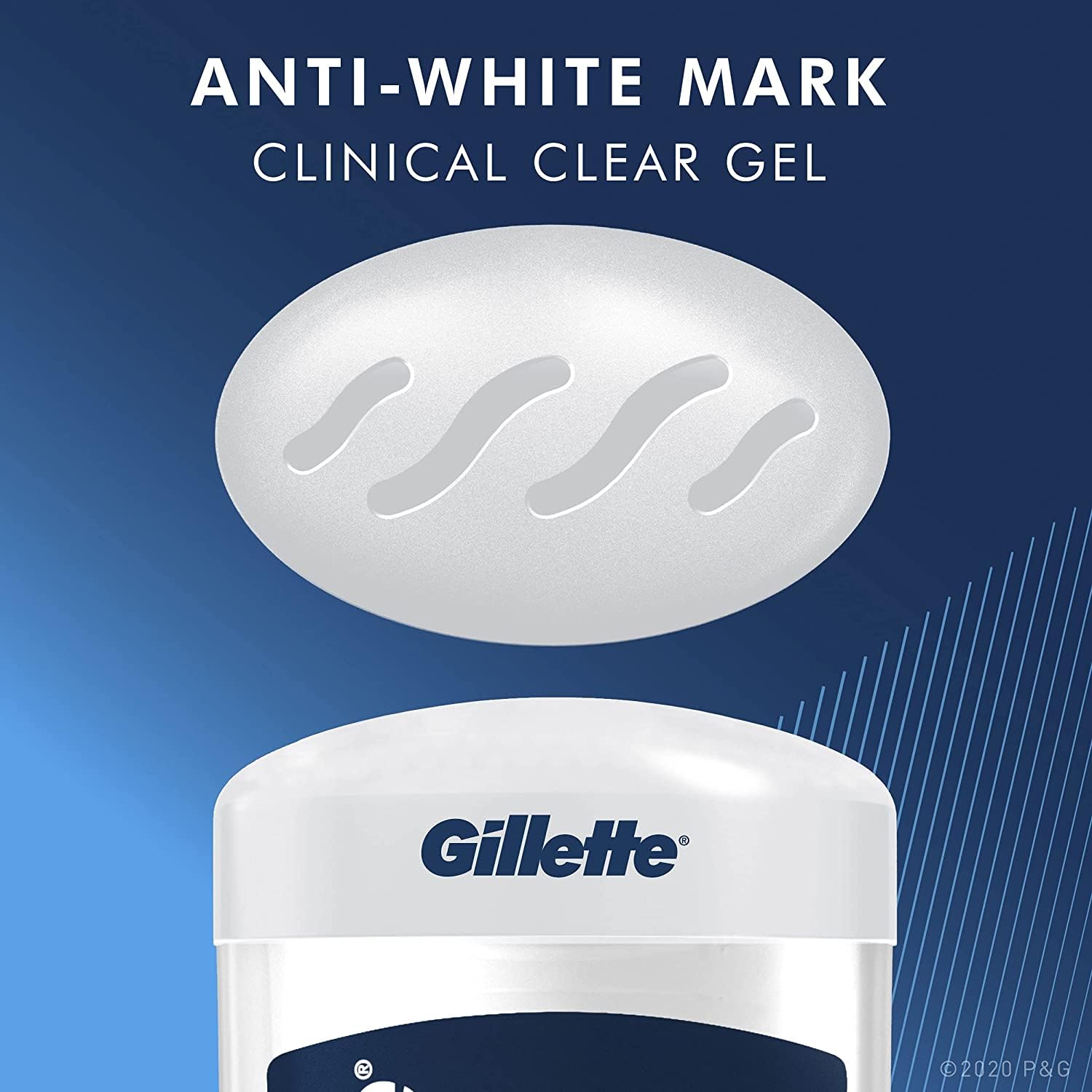 Gillette Clinical Antiperspirant and Deodorant for Men, 72hr Sweat & Odor Protection, Long Lasting Freshness, Anti-White Mark Technology, Clear Gel, Cool Wave Scent, 1.6 oz (Pack of 3)