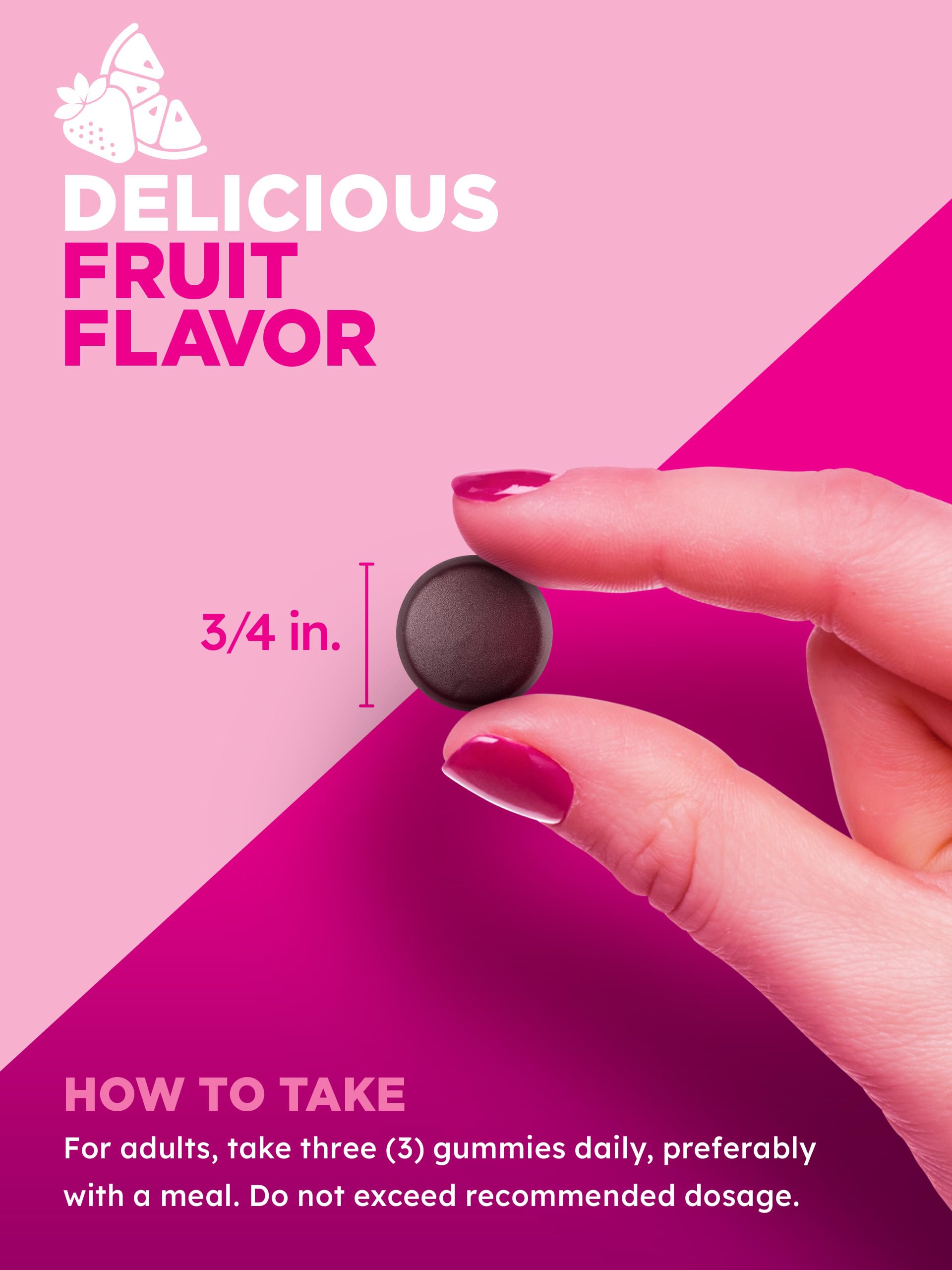 PINK Prenatal Vitamins | 60 Gummies with DHA and Folic Acid | Non-GMO & Gluten Free Multivitamin | Fruit Flavor