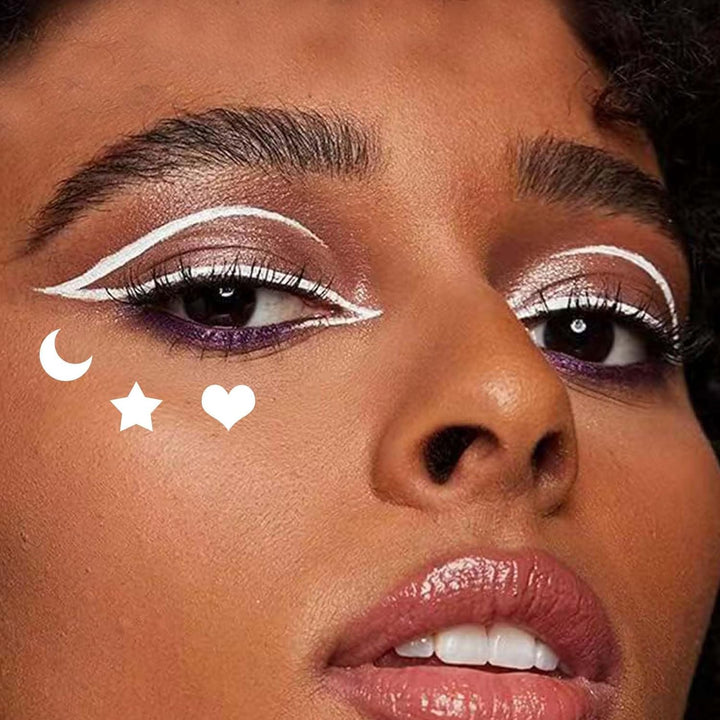Metfdlaig White Liquid Eyeliner Pencil, Waterproof & Smudge-proof Ultra-Fine Brush Tip Eye Liner, Quick Drying Formula Long Lasting High-Pigmented Up to 24 Hours Eye Makeup Wear(White)