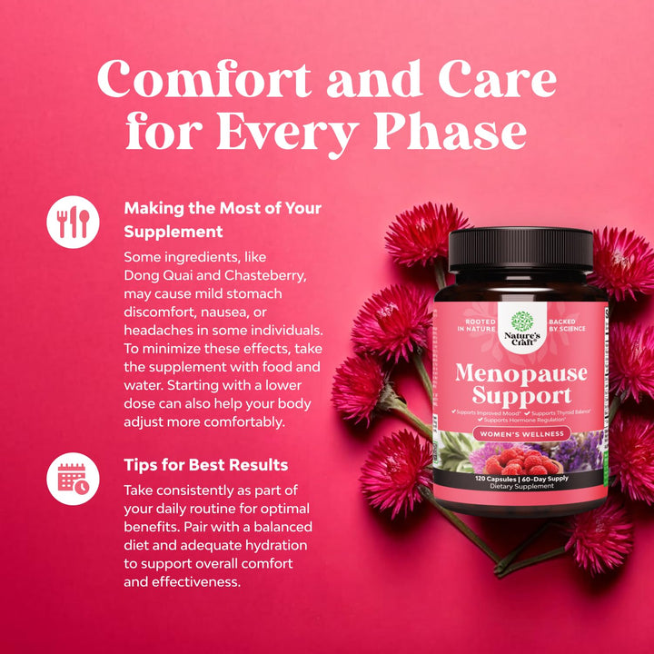 Complete Herbal Menopause Supplement for Women - Female Hormone Balance Capsules for Night Sweats, Hot Flashes & Mood Swings with Dong Quai, Chaste Berry & Black Cohosh Root - 120 Count Pack