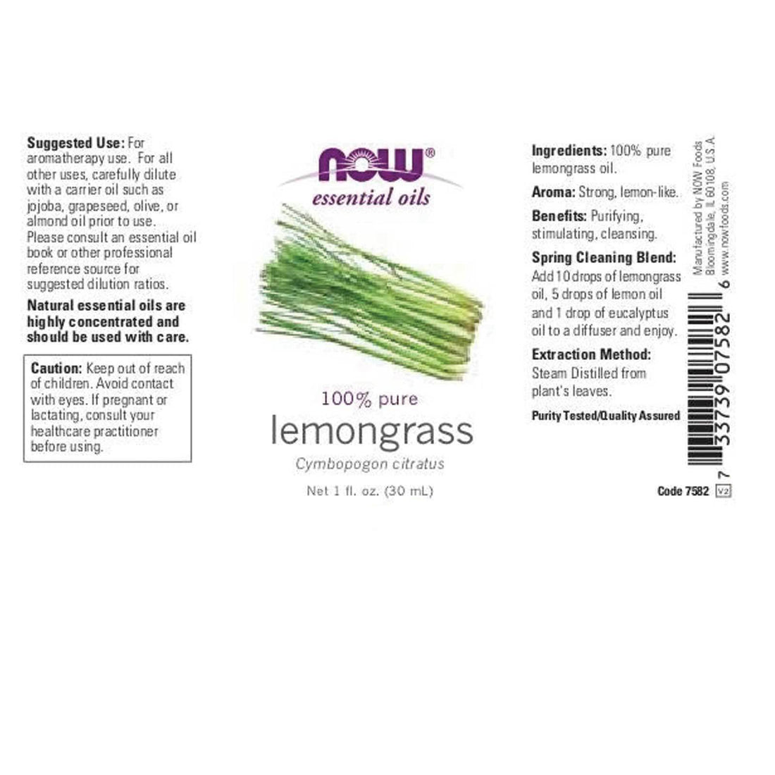 Now Foods Lemongrass Oil 1 Ounce (Pack of 3)
