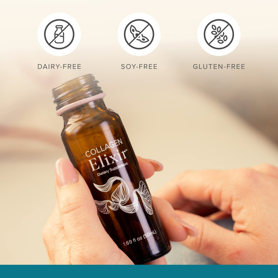 Isagenix Collagen Elixir - Drink with Marine Collagen Peptides - Support a Youthful Appearance with Vitamin C, Zinc & Biotin - 50 mL