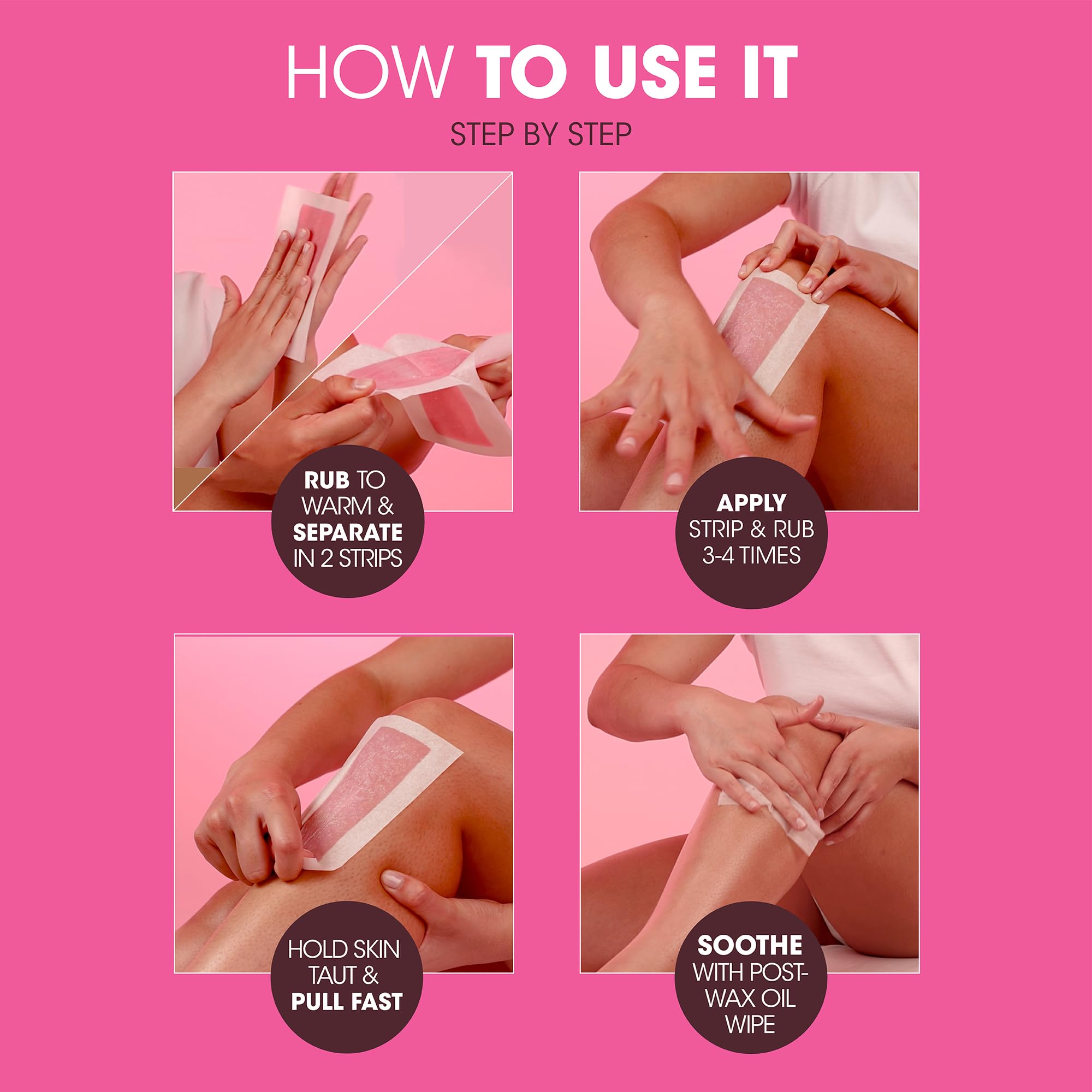 Nad’s Body Wax Strips for Sensitive Skin, Hair Removal for Sensitive Skin, Hypoallergenic, Includes 28 Waxing Strips & 2 Post Wax Calming Oil Wipes