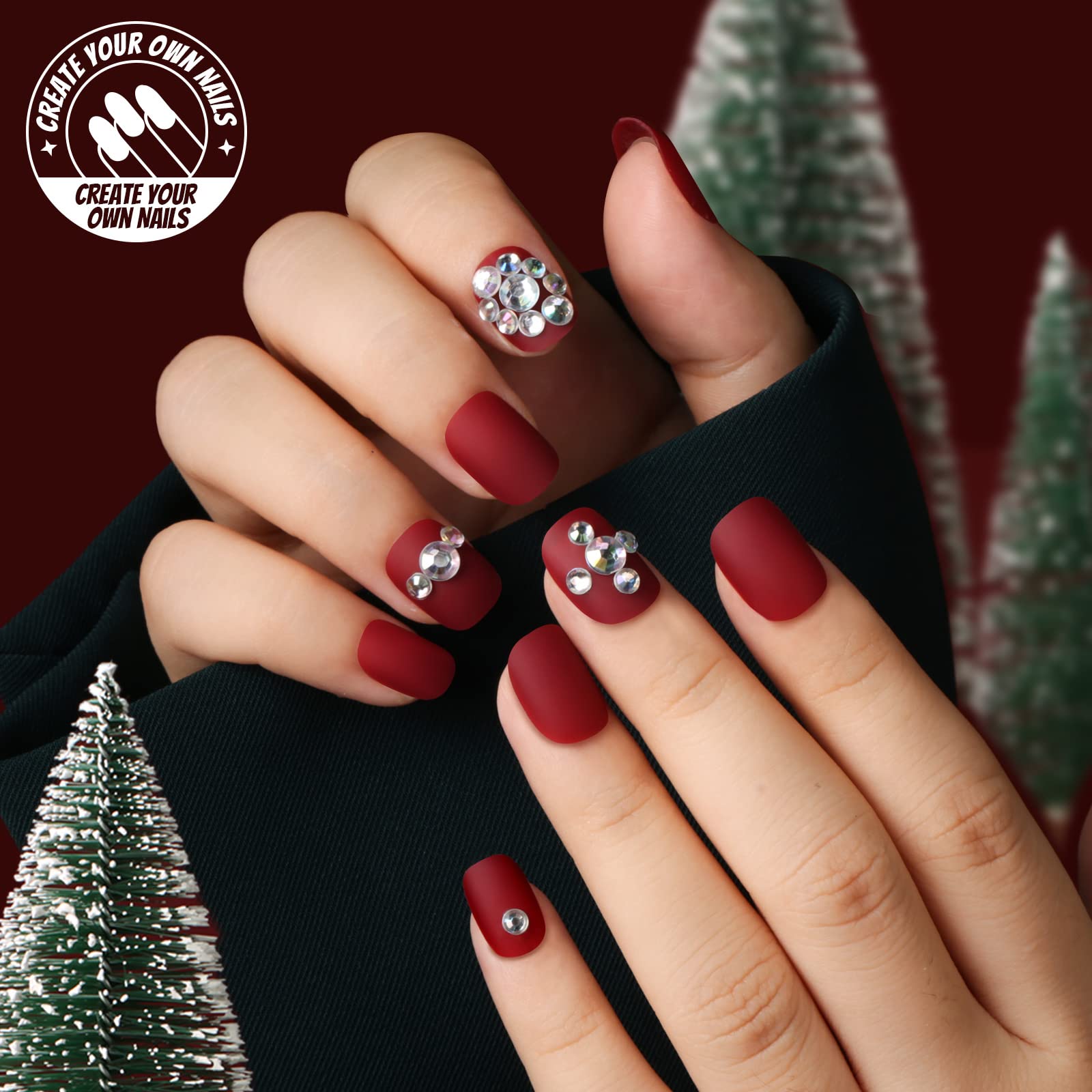 Teenitor 24Pack Short Press On Nails, 576Pcs Round Press On Nails, Matte and Glossy Short Fake Nails With Glue