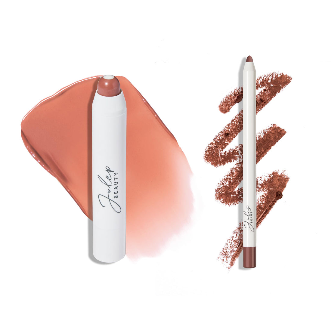 Julep The Perfect Pair 2pc Set It's Balm Tinted Lip Balm Rosewood Nude and With a Trace Retractable Creamy Long-Lasting Lip Liner, Nostalgic Neutral