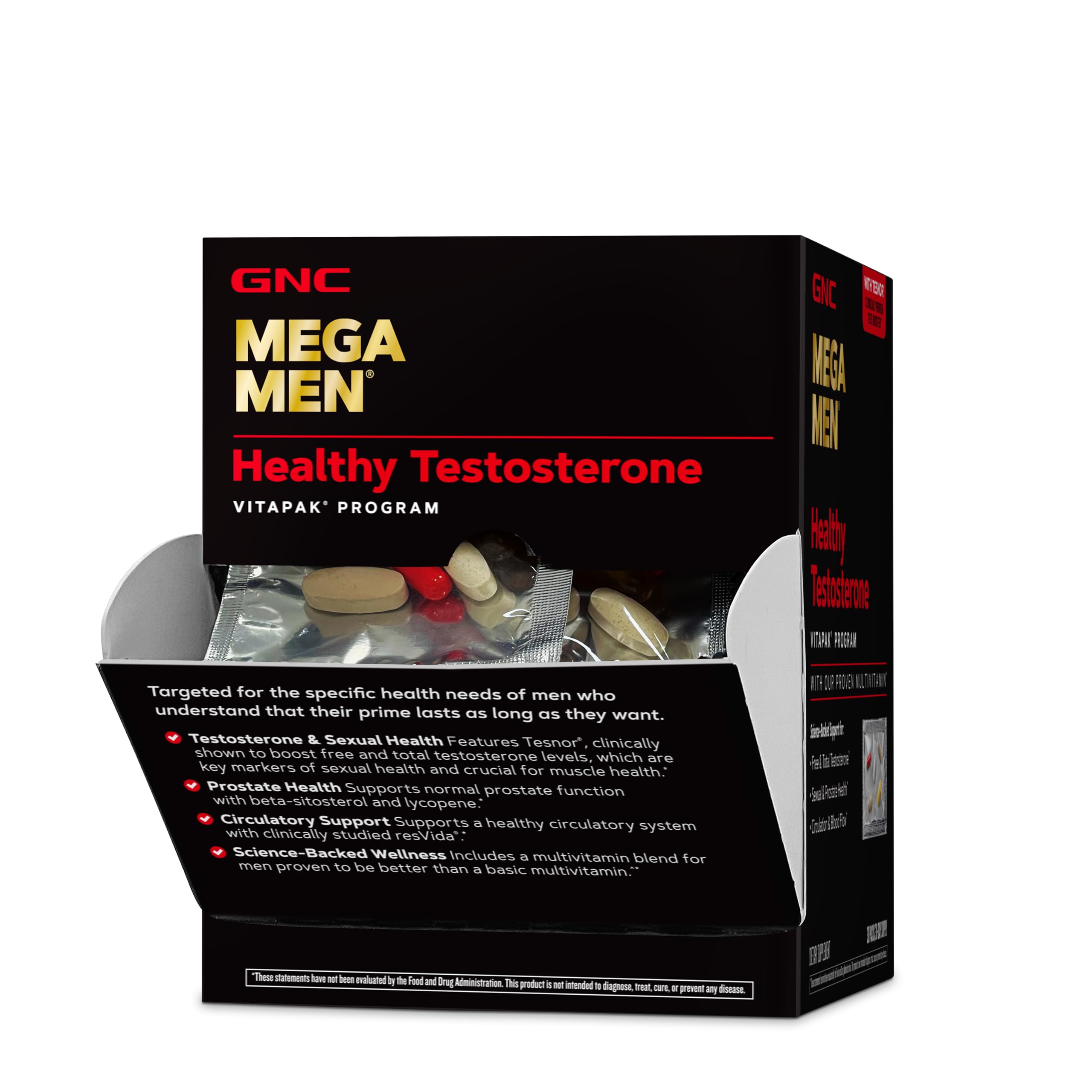 GNC Mega Men Healthy Testosterone Vitapak Program | 30 Servings
