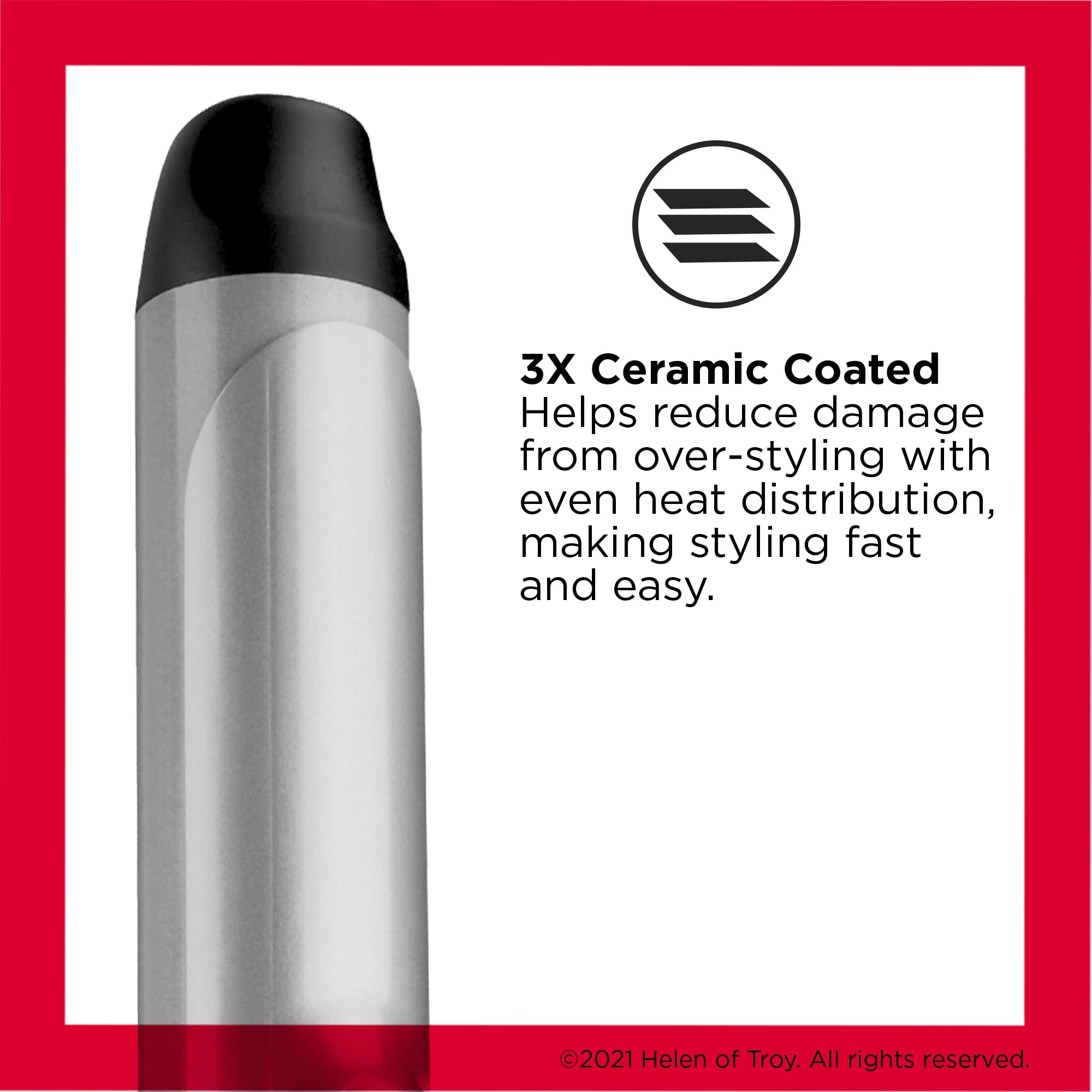 Revlon Perfect Heat Triple Ceramic Curling Iron | For Silky Smooth Loose Curls (1-1/2 in)