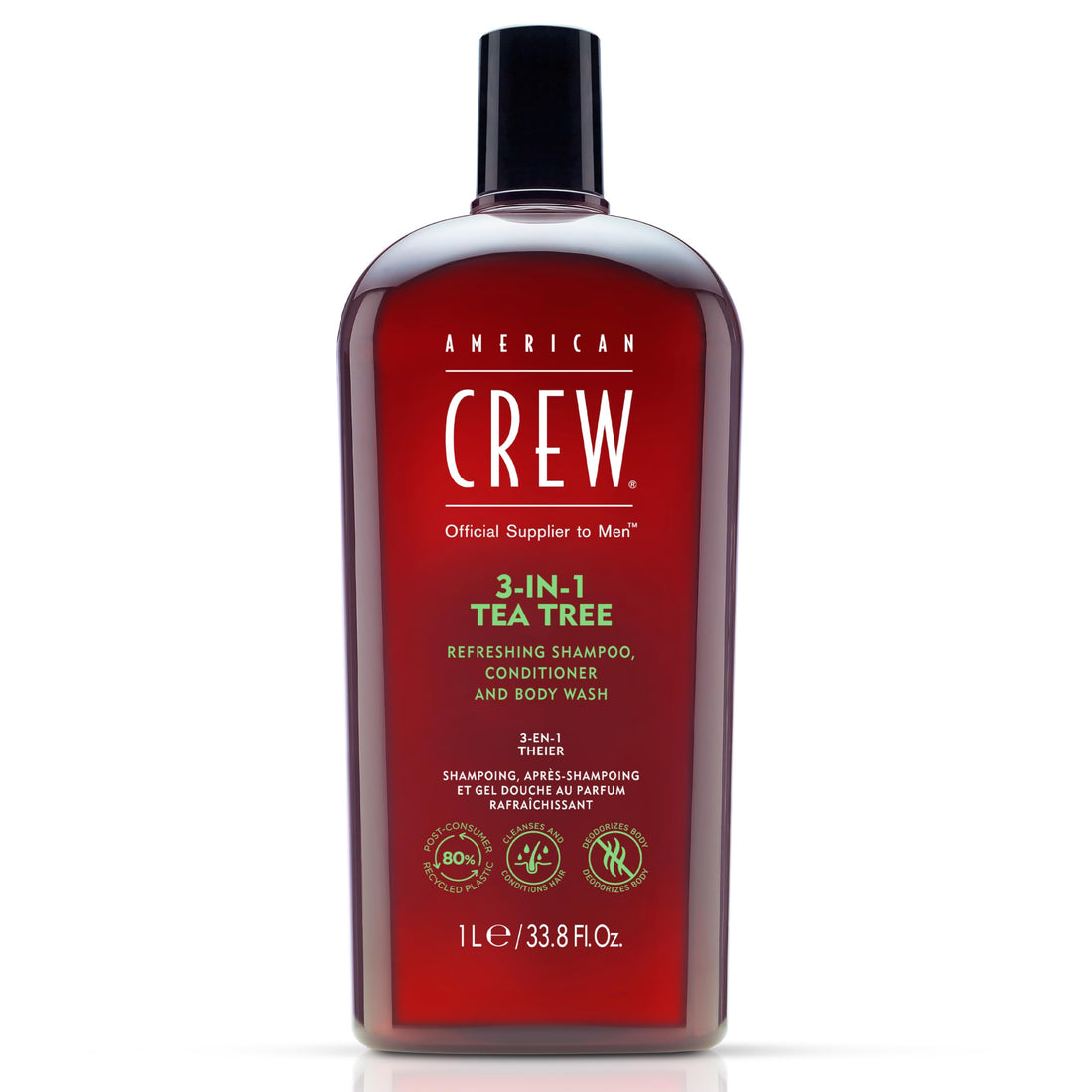 American Crew 3-In-1 Shampoo Conditioner & Bodywash, Tea Tree, 33.8 Ounce